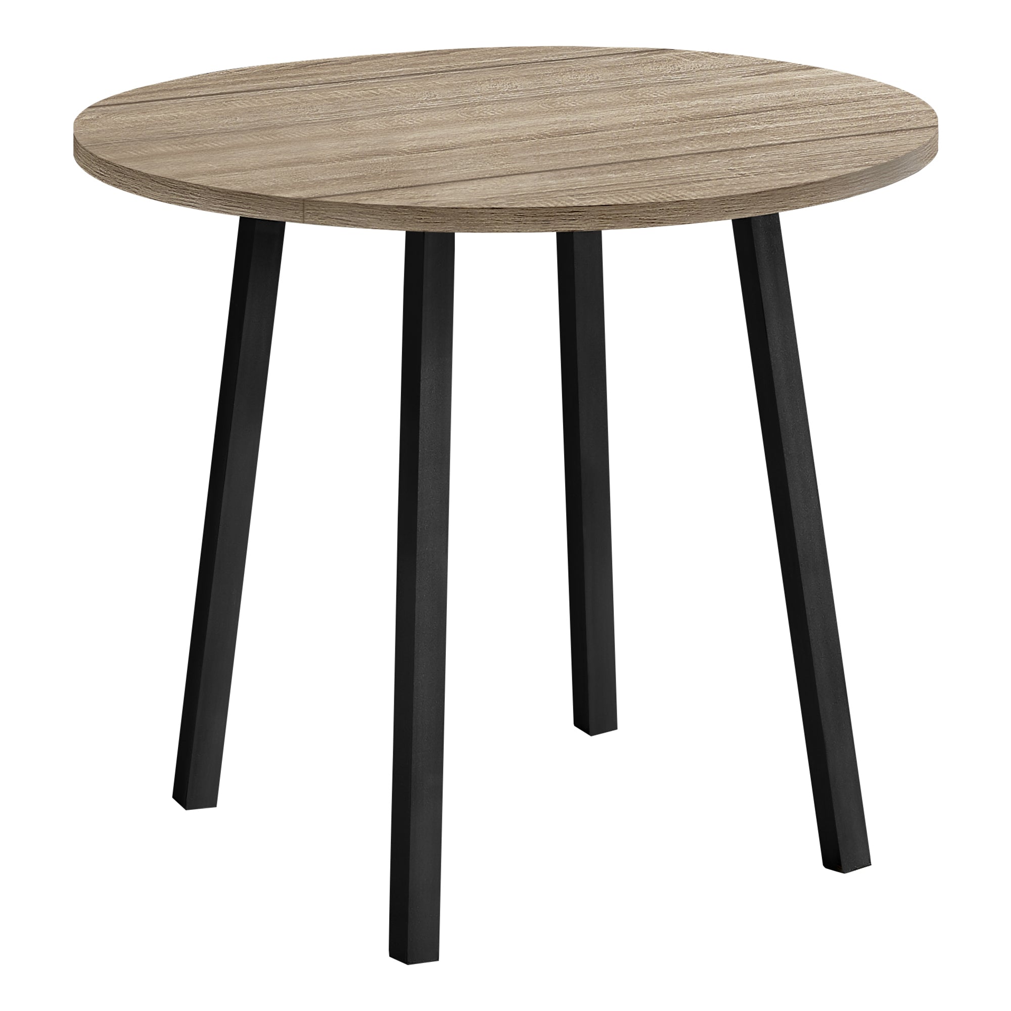 3 pc Dark Taupe and Black Wood / Metal Drop Leaf Table and Chair Set