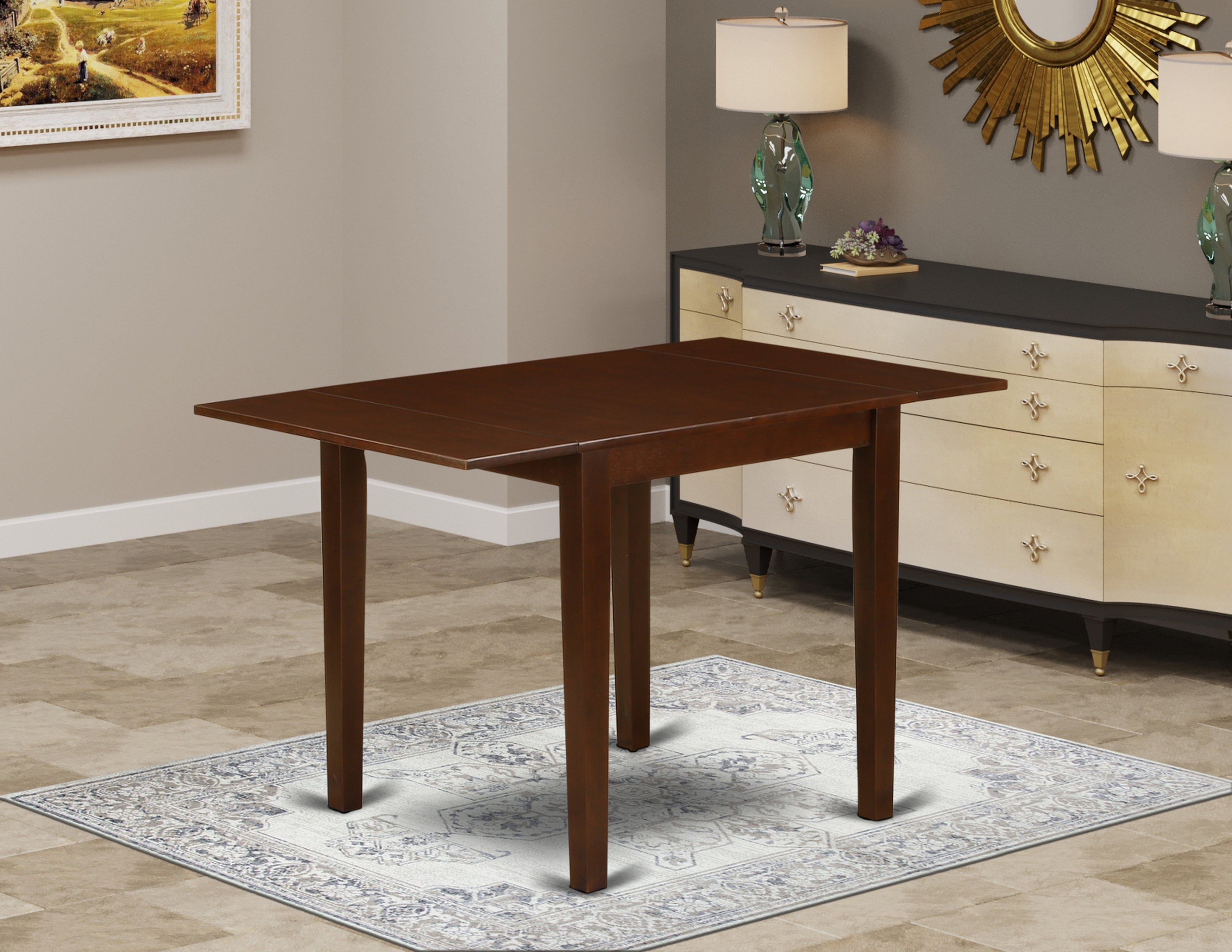 NDT-MAH-T Norden Rectangular Table 30"X48" With 2 Drop Leaves In Mahogany Finish
