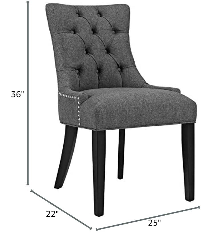 Regent Tufted Fabric Dining Chair In Gray
