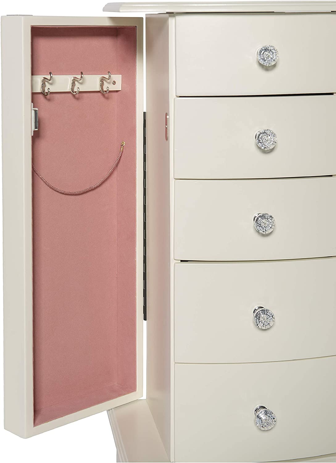 Powell Jewelry Armoire With Plush Pink Lining