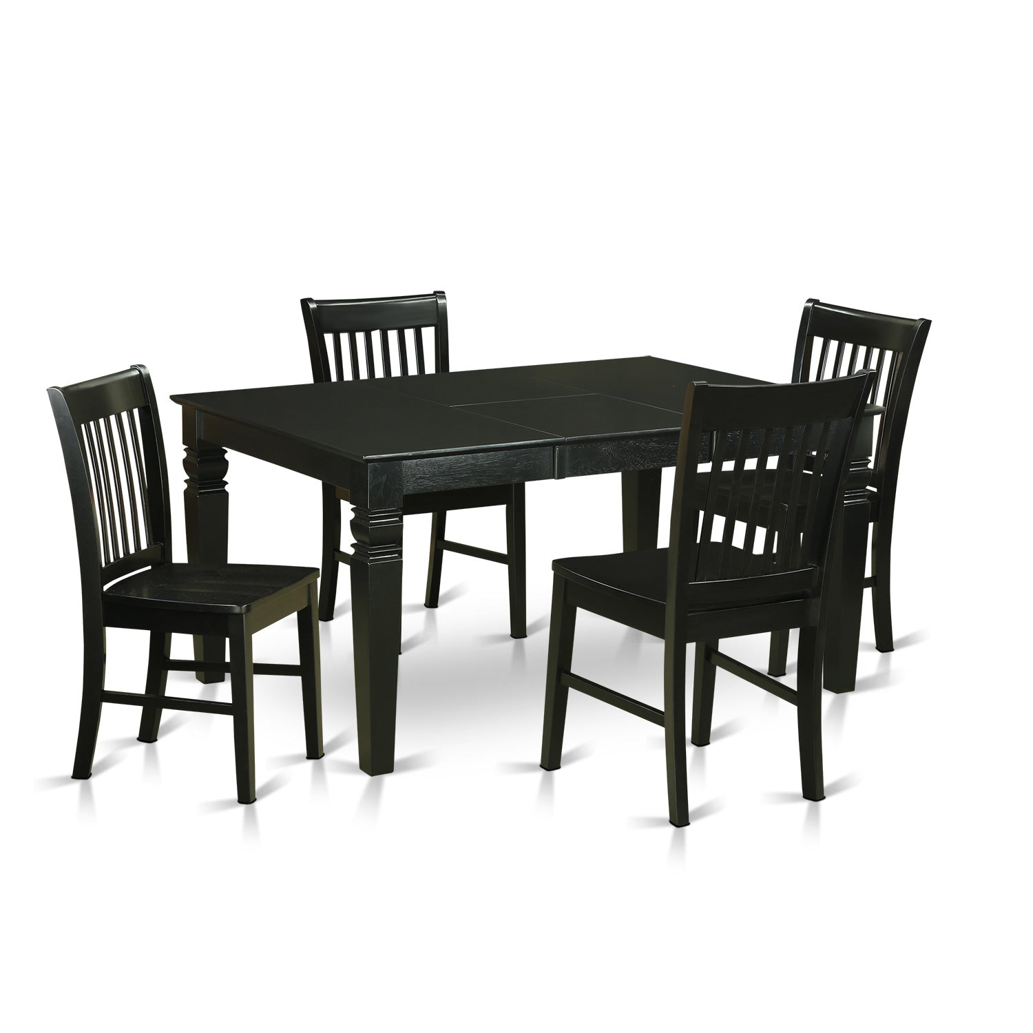 WENO5-BLK-W 5 Pc Dining room set for 4-Kitchen Table and 4 Dining Chairs