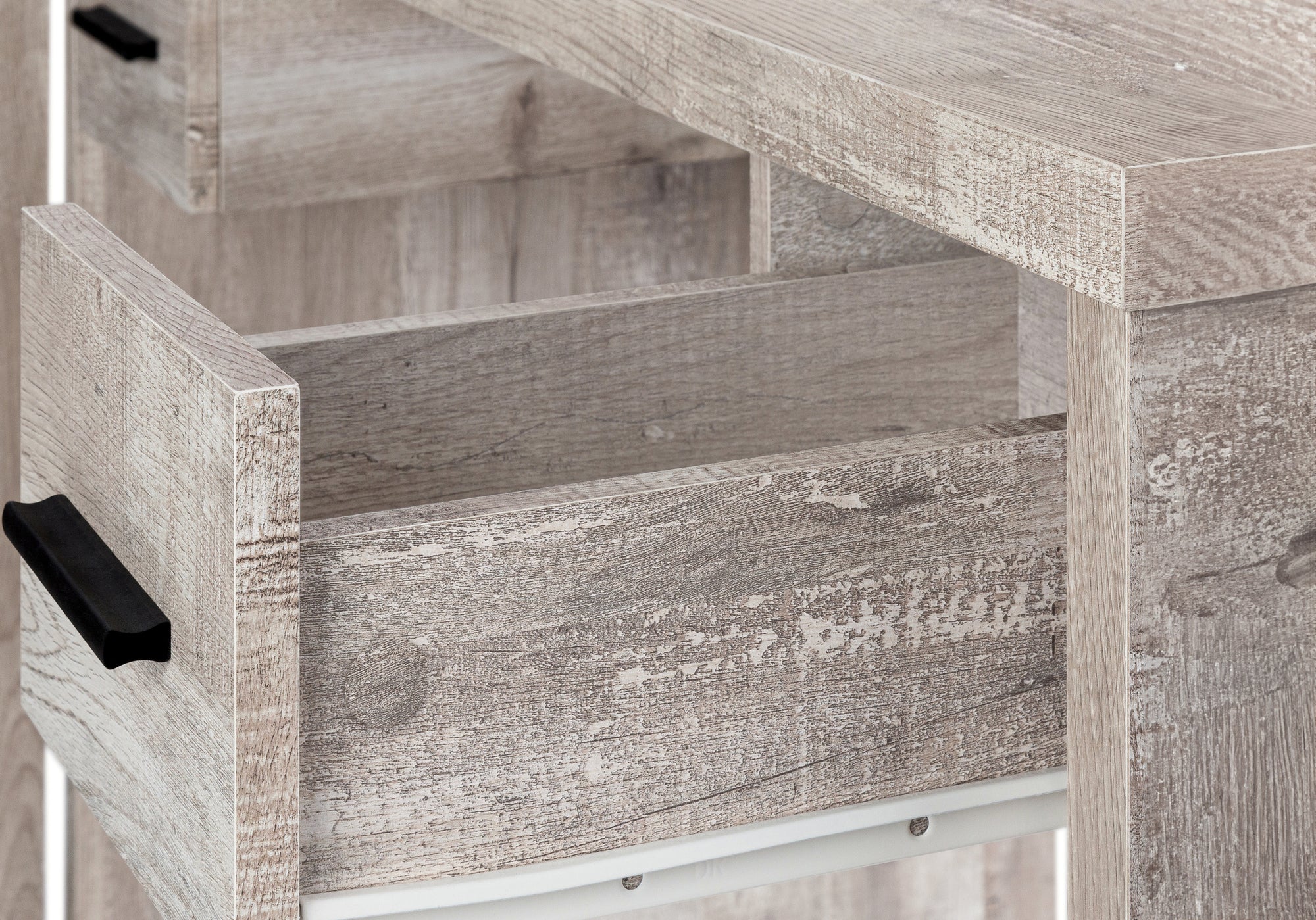 L Shaped Right or Left Reversible Corner Computer Desk in Reclaimed Taupe