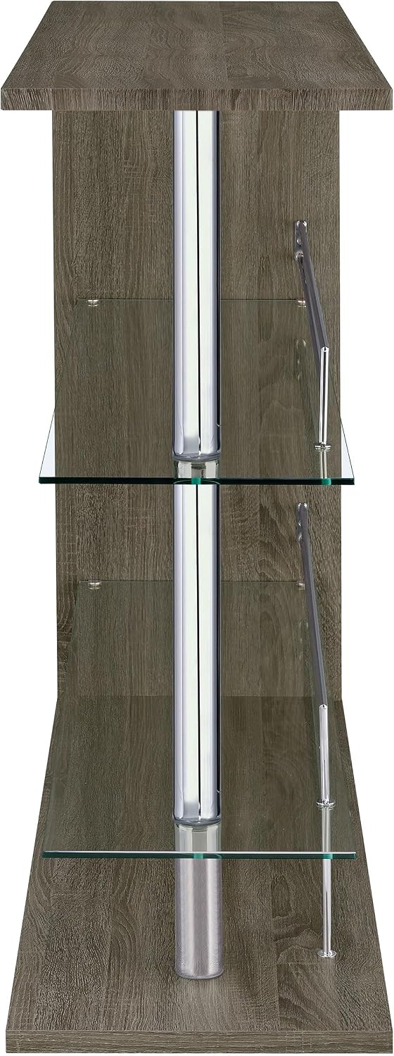 Prescott 2-Shelf Wood Wine Cabinet in Grey