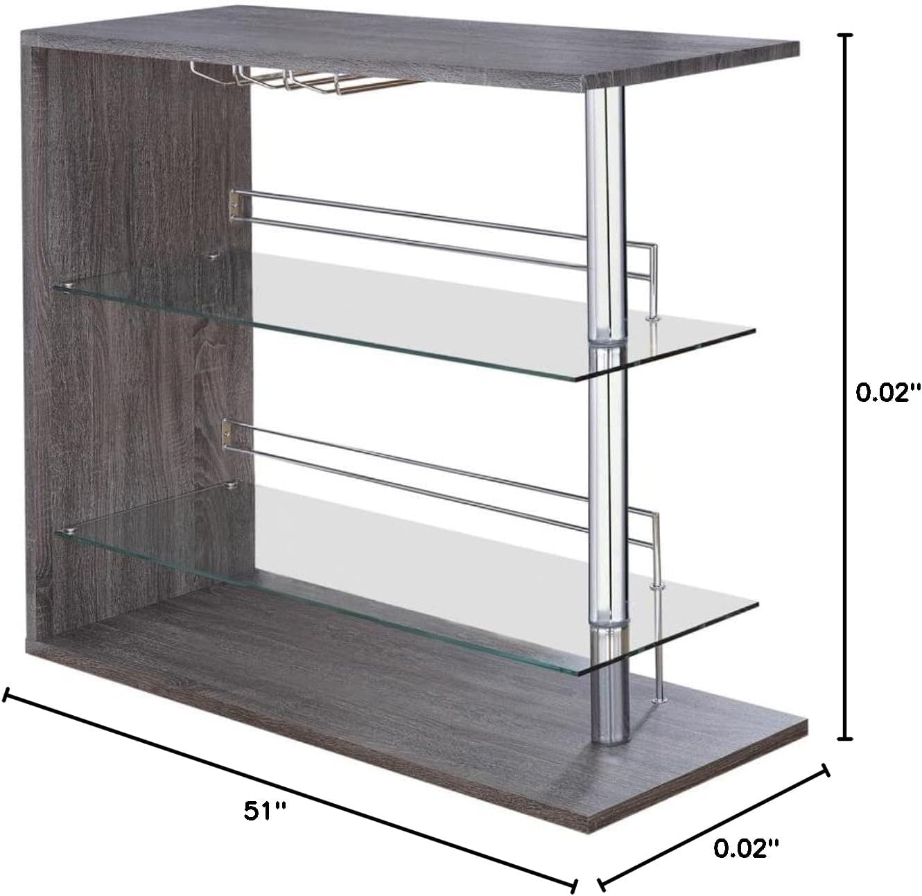 Prescott 2-Shelf Wood Wine Cabinet in Grey