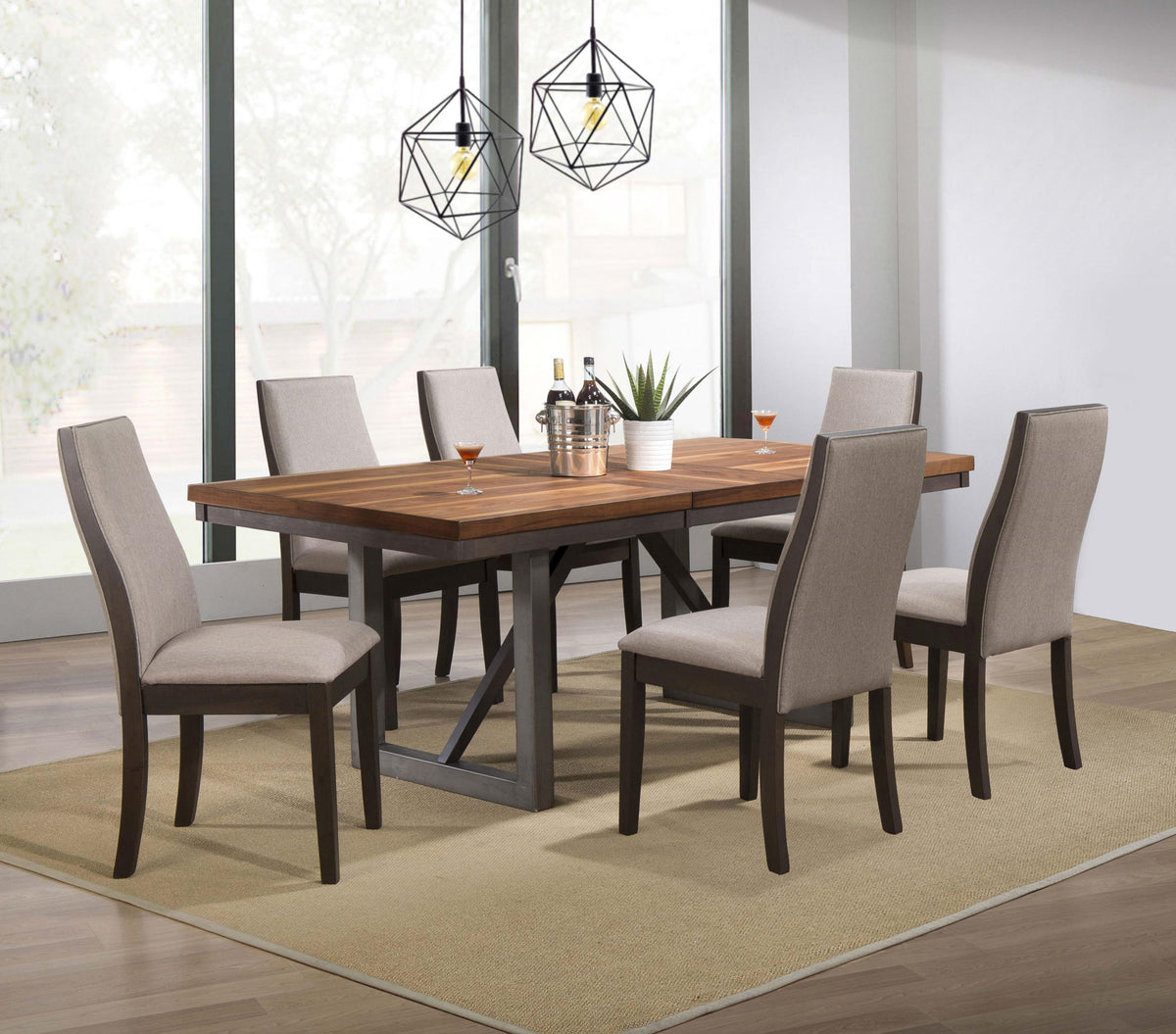 Spring Creek 60 to 77-inch Rectangular Extension Dining Table Natural Walnut