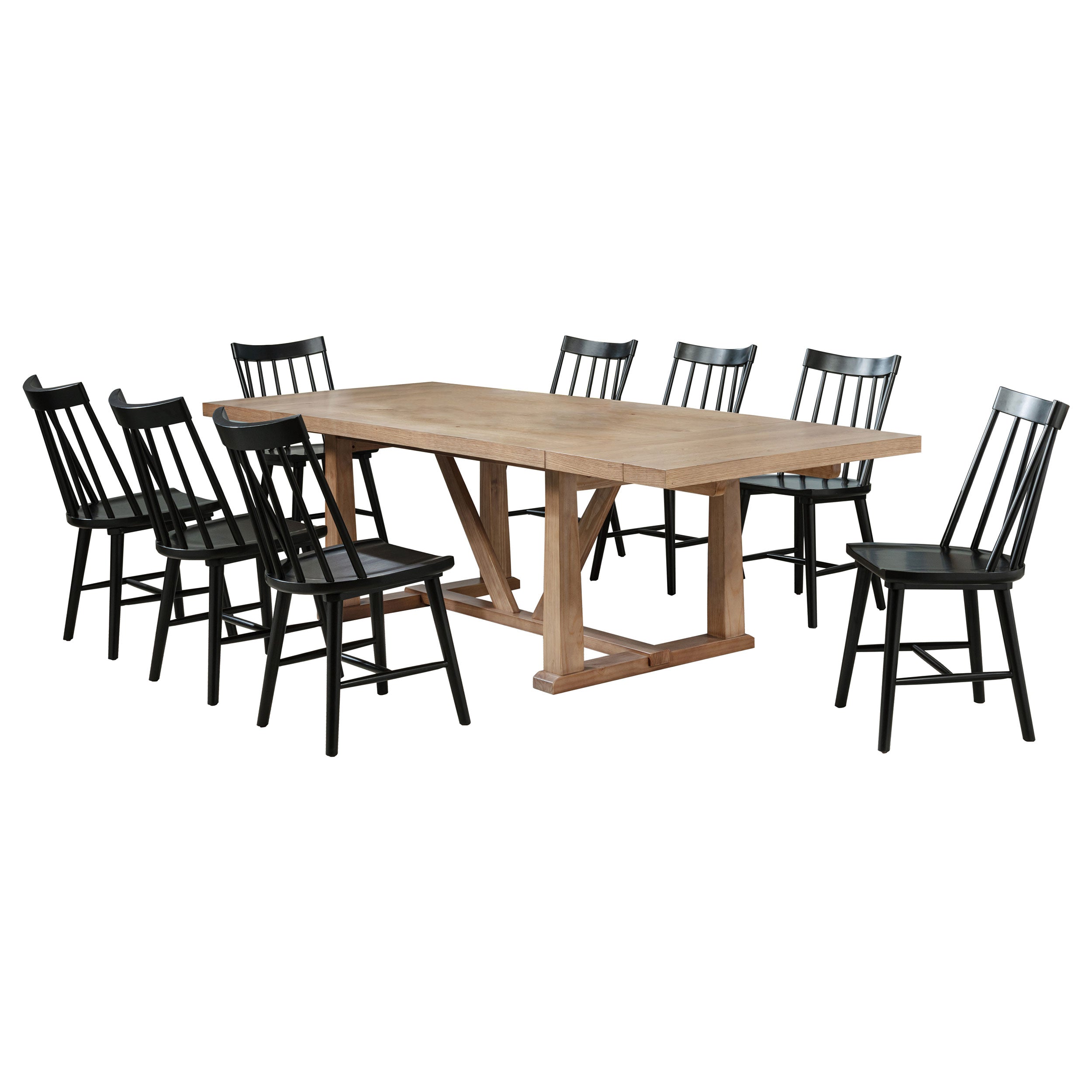 Middleton Extension Leaf Dining Set - Natural / Black