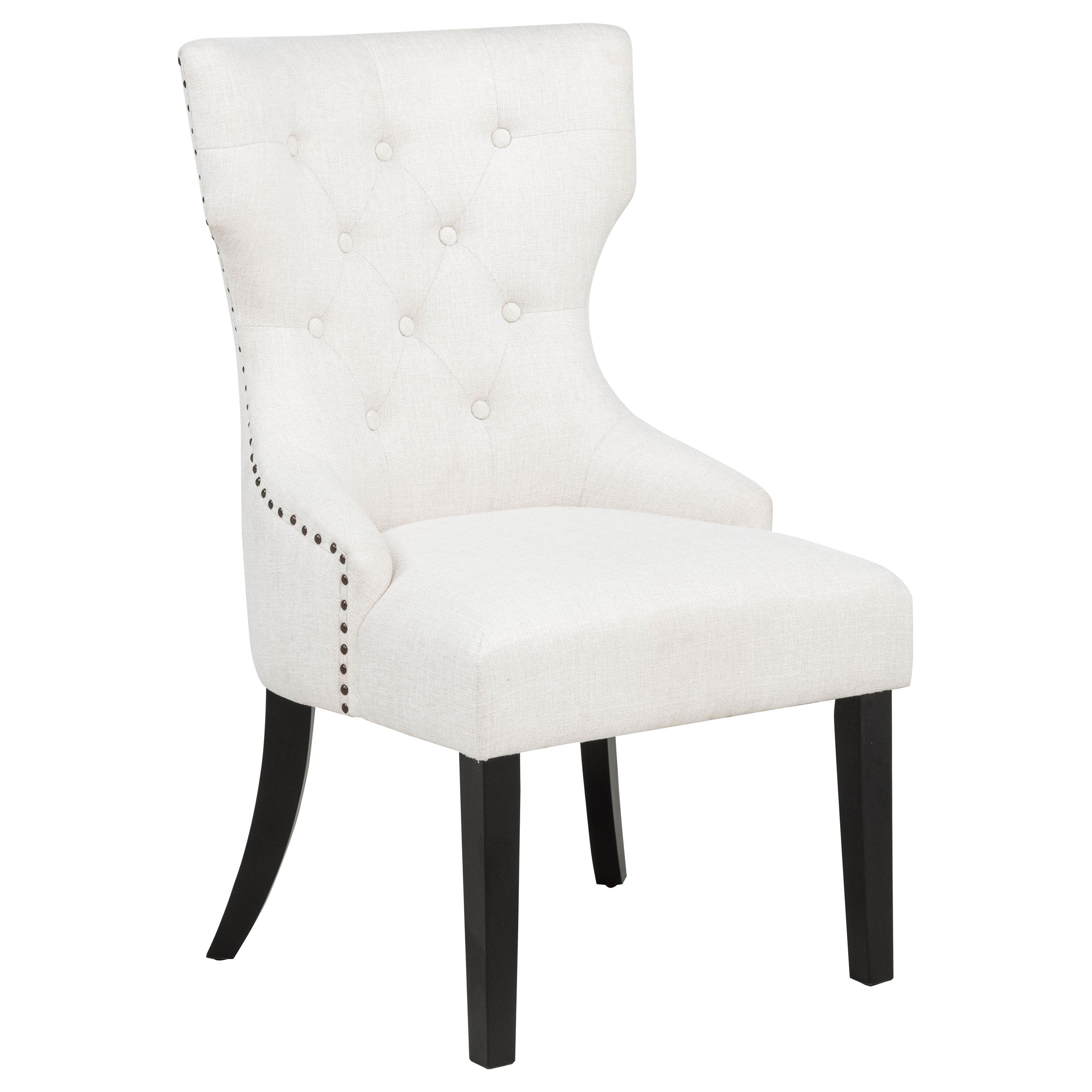 Baney Fabric Upholstered Dining Side Chair Beige and Black