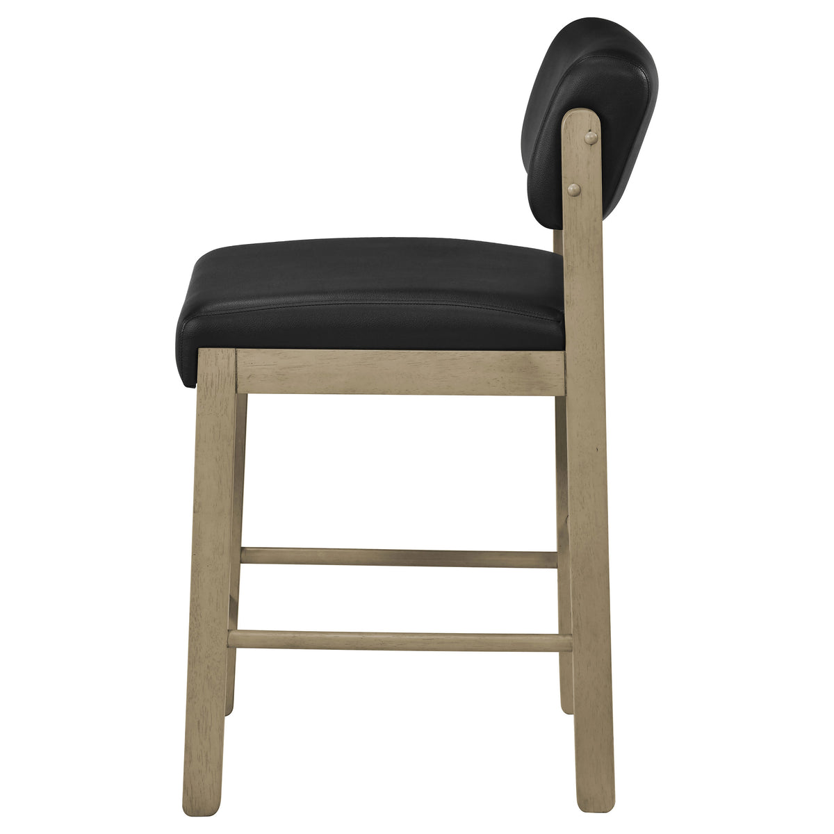 Kehoe Faux Leather Counter Height Chairs (Set of 2) Black and Natural Oak