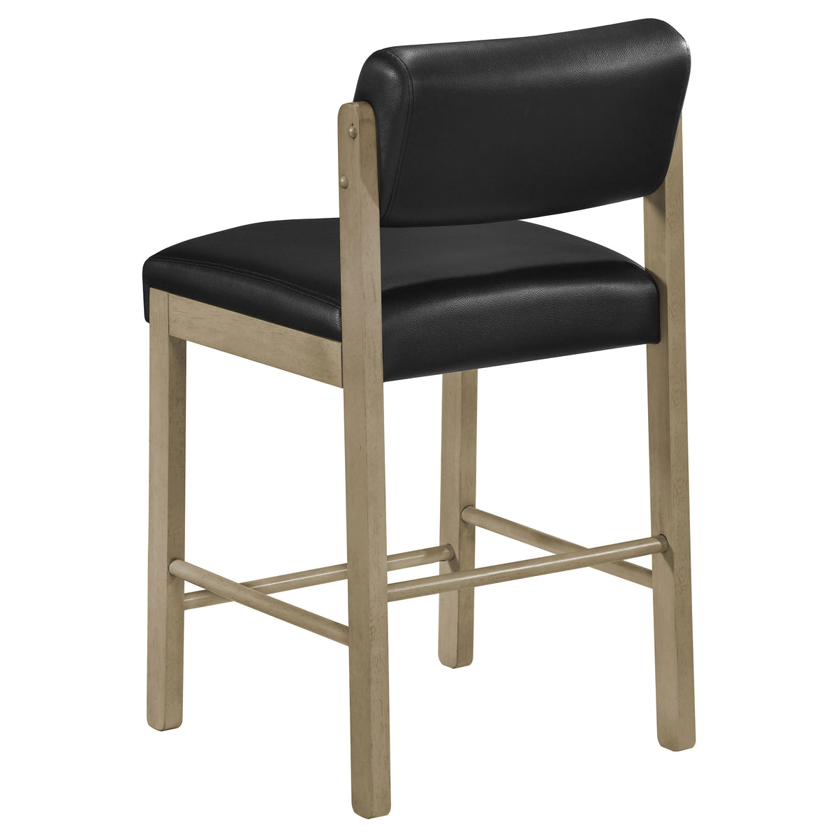 Kehoe Faux Leather Counter Height Chairs (Set of 2) Black and Natural Oak