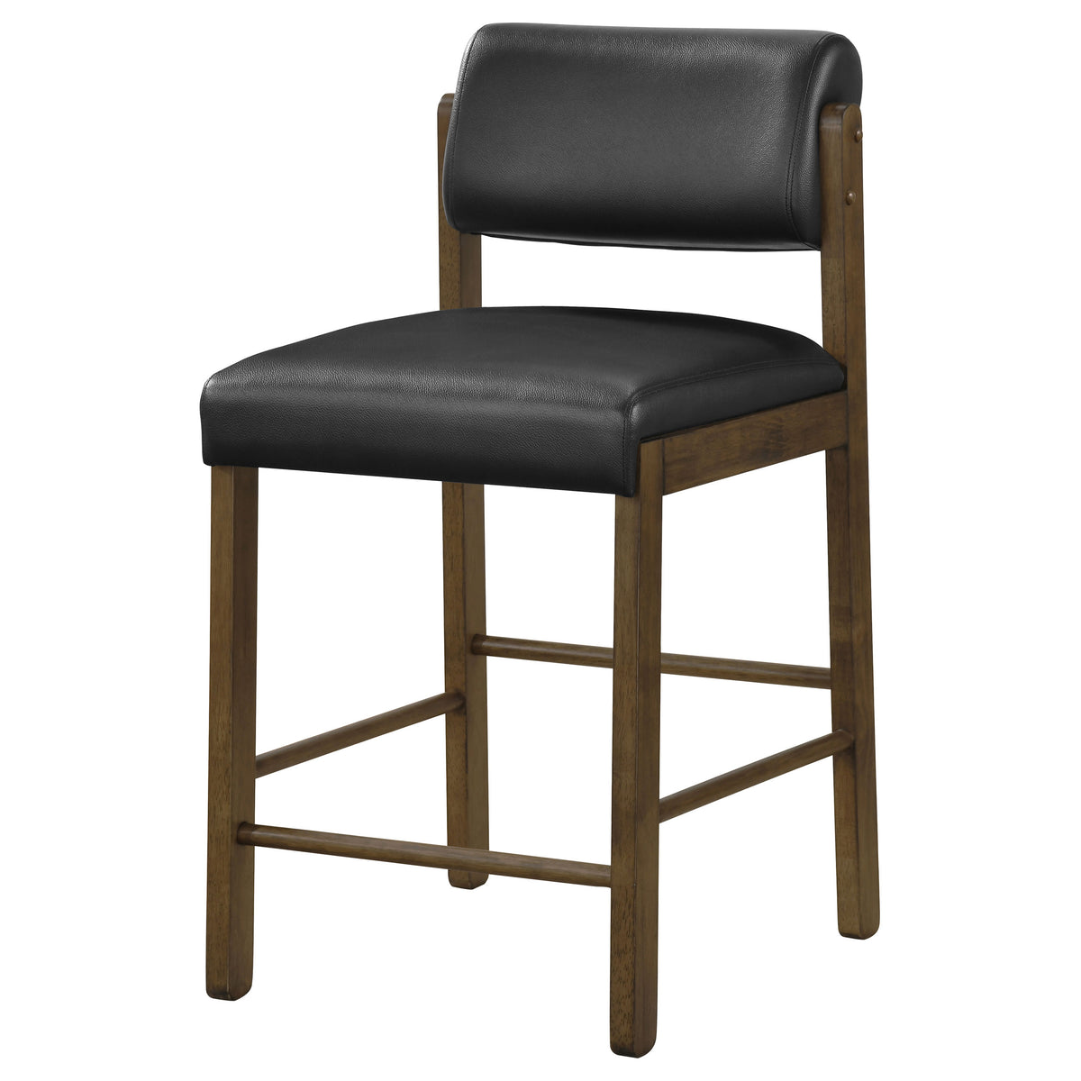 Kehoe Faux Leather Counter Height Chairs (Set of 2) Black and Walnut
