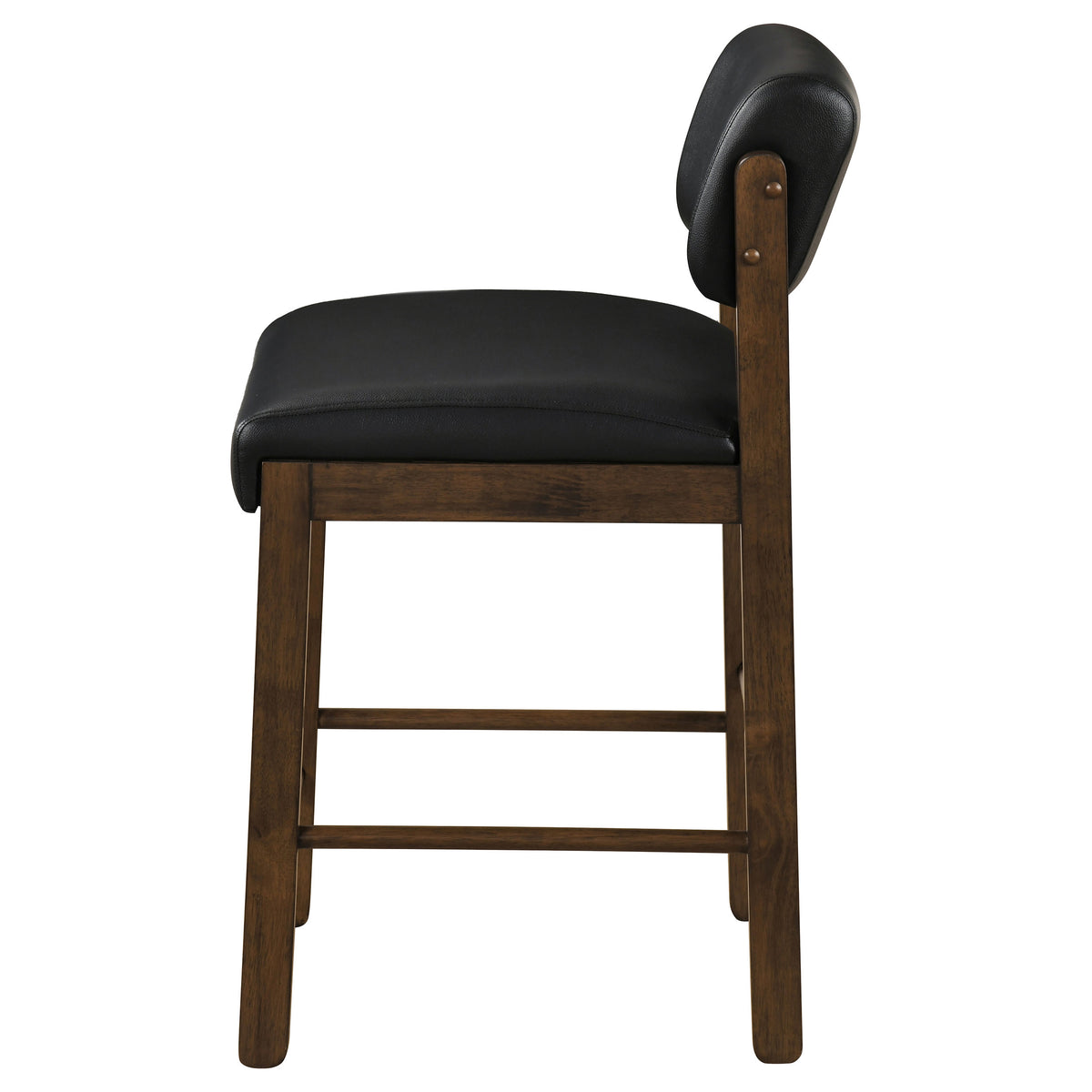 Kehoe Faux Leather Counter Height Chairs (Set of 2) Black and Walnut