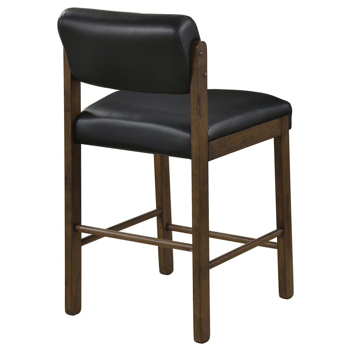Kehoe Faux Leather Counter Height Chairs (Set of 2) Black and Walnut
