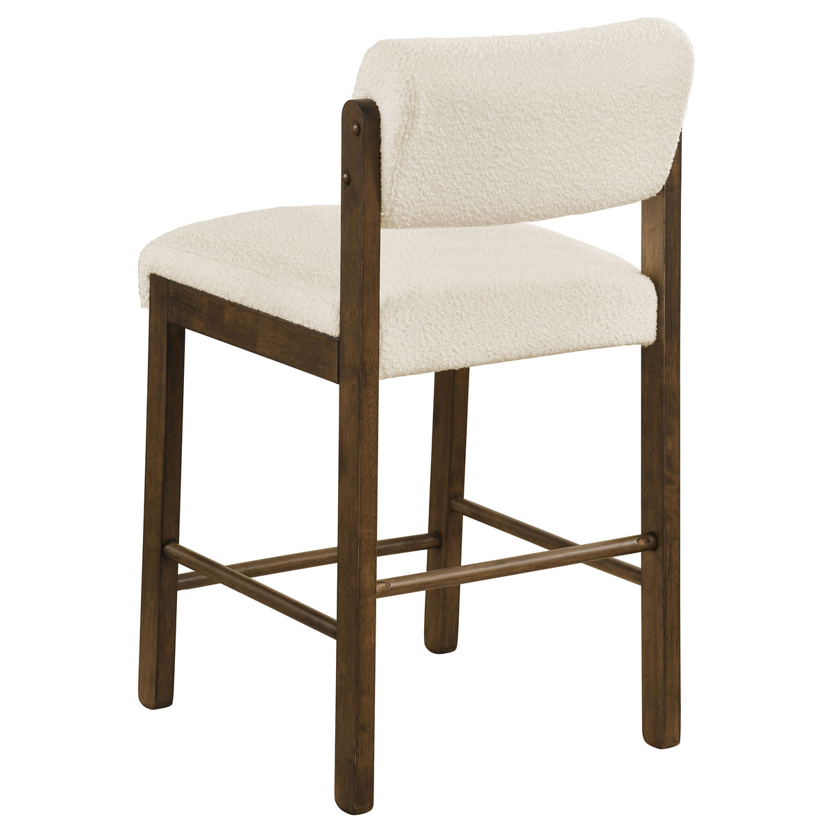 Hamlyn 5-piece 43-inch Round Counter Height Dining Set with Cream Upholstered Counter Chairs Walnut