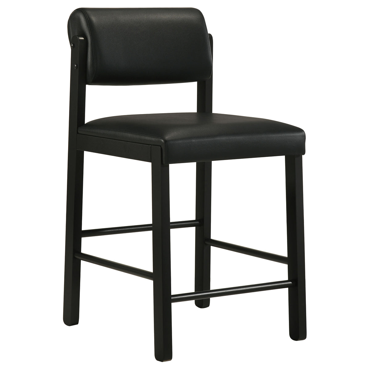 Decker 7-piece 70-inch Counter Height Dining Set with Black Faux Leather Counter Chairs Black