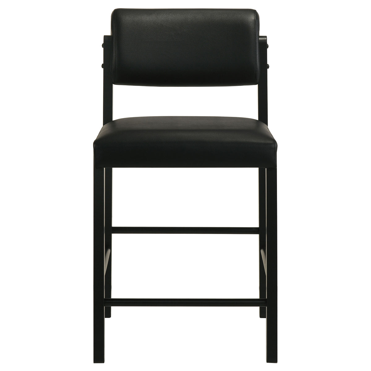 Decker 7-piece 70-inch Counter Height Dining Set with Black Faux Leather Counter Chairs Black