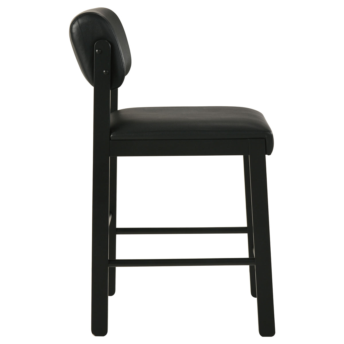 Decker 7-piece 70-inch Counter Height Dining Set with Black Faux Leather Counter Chairs Black