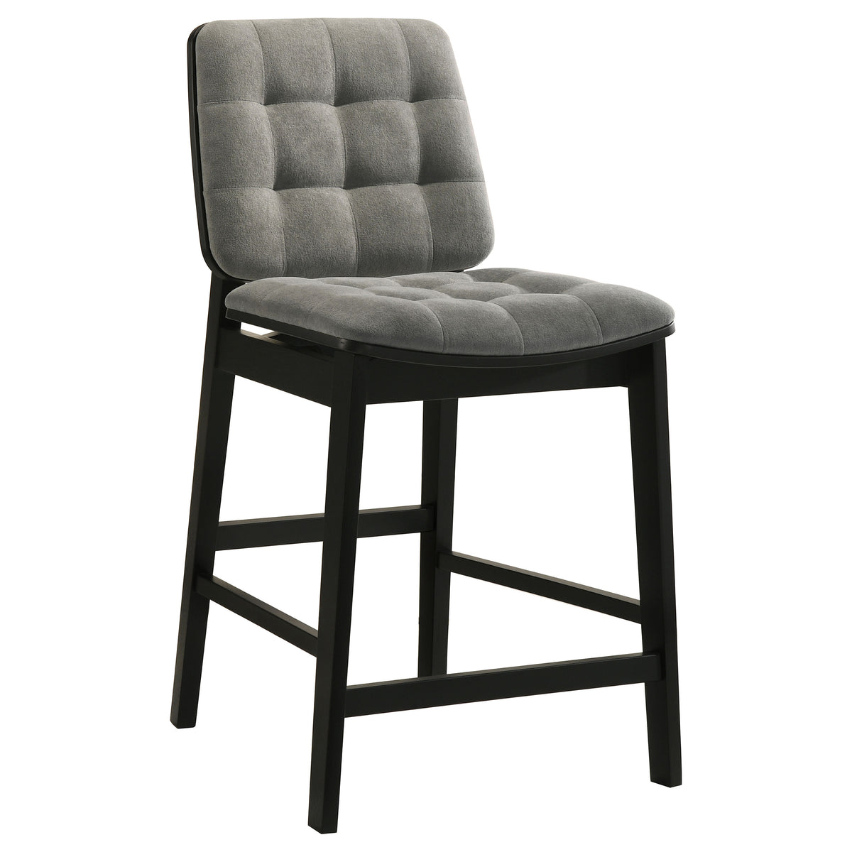 Decker 7-piece 70-inch Counter Height Dining Set with Grey Tufted Counter Chairs Black
