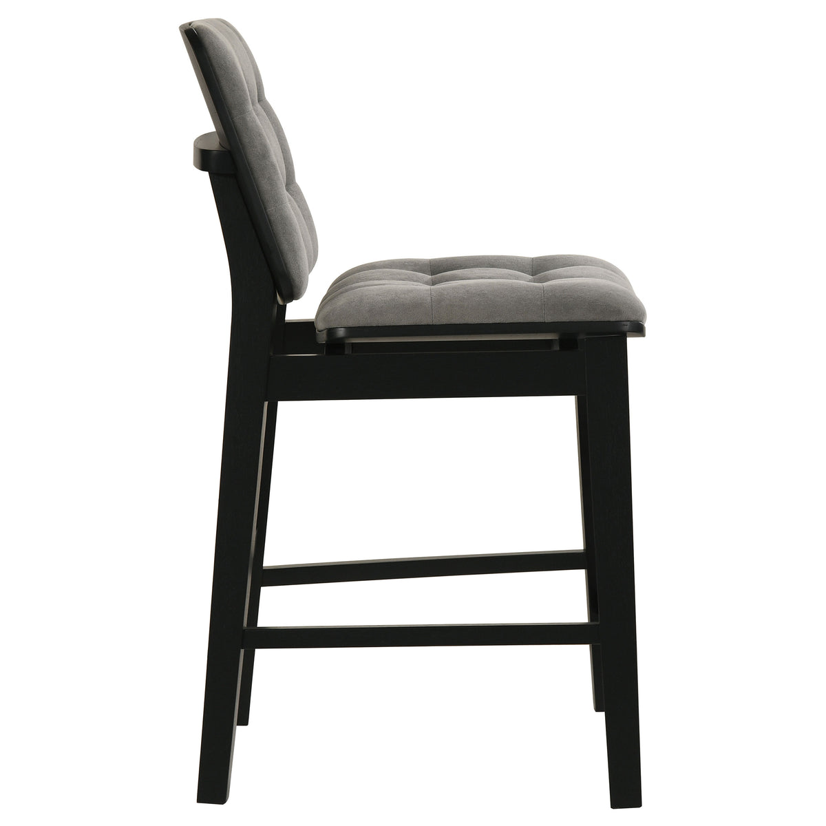 Decker 7-piece 70-inch Counter Height Dining Set with Grey Tufted Counter Chairs Black