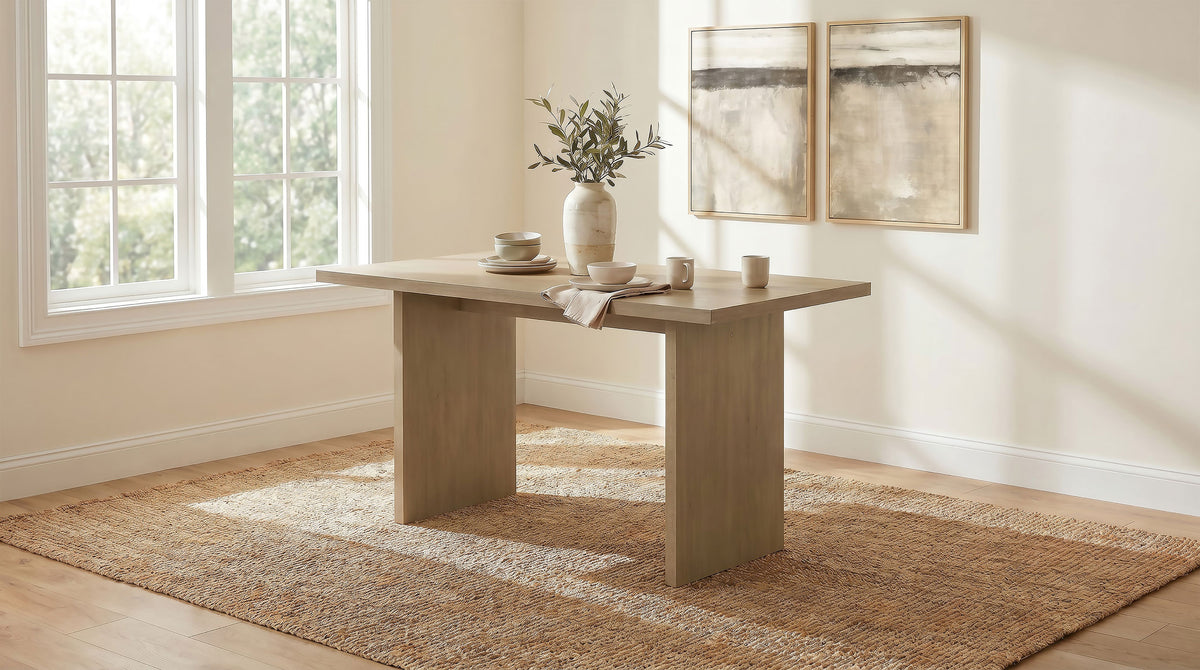 Decker 70-inch Rectangular Counter Height Slab Top Dining Table Natural Oak