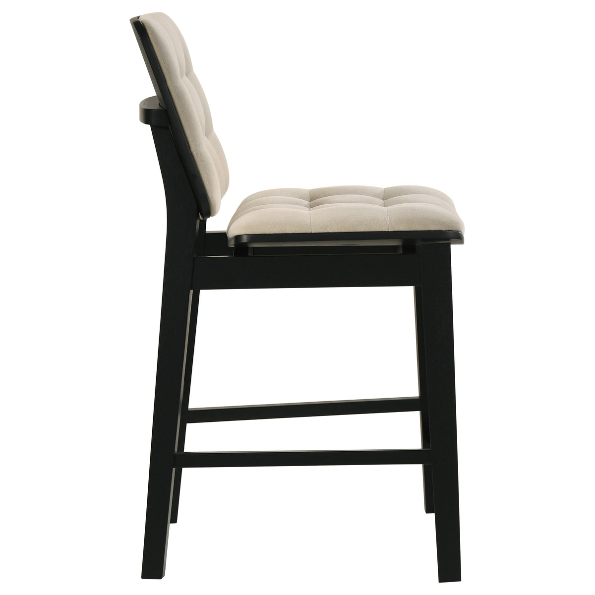 Redbridge Biscuit Tufted Counter Height Chairs (Set of 2) Cream and Black
