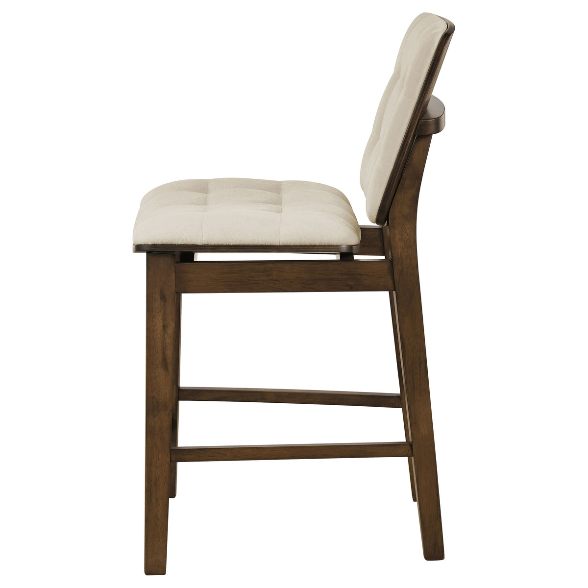Redbridge Biscuit Tufted Counter Height Chairs (Set of 2) Cream and Walnut