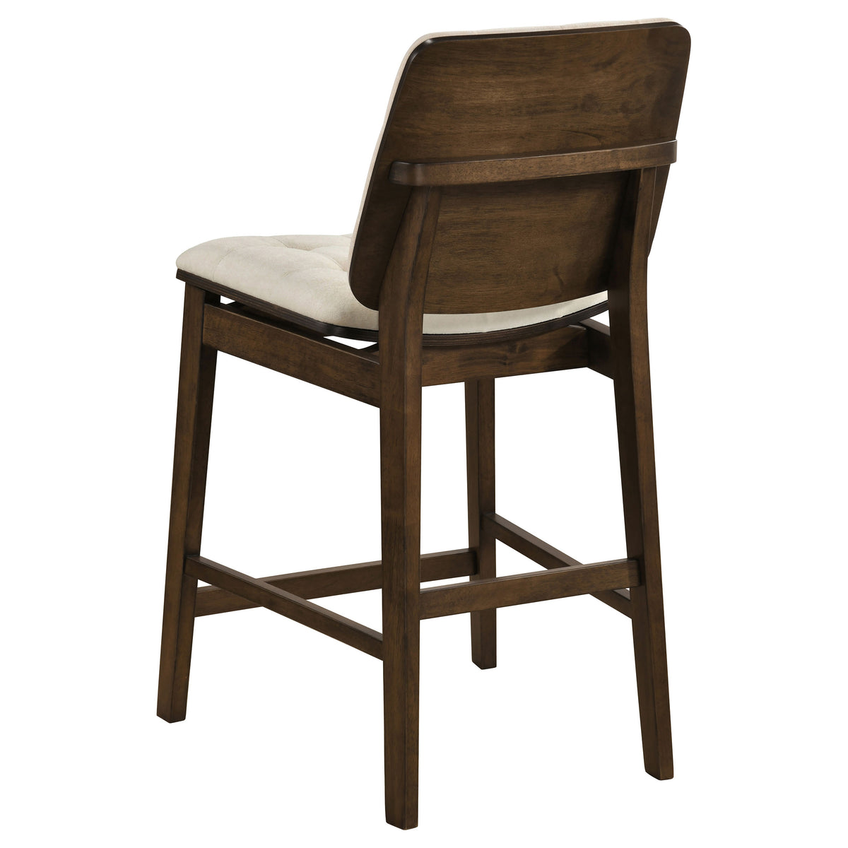 Redbridge Biscuit Tufted Counter Height Chairs (Set of 2) Cream and Walnut