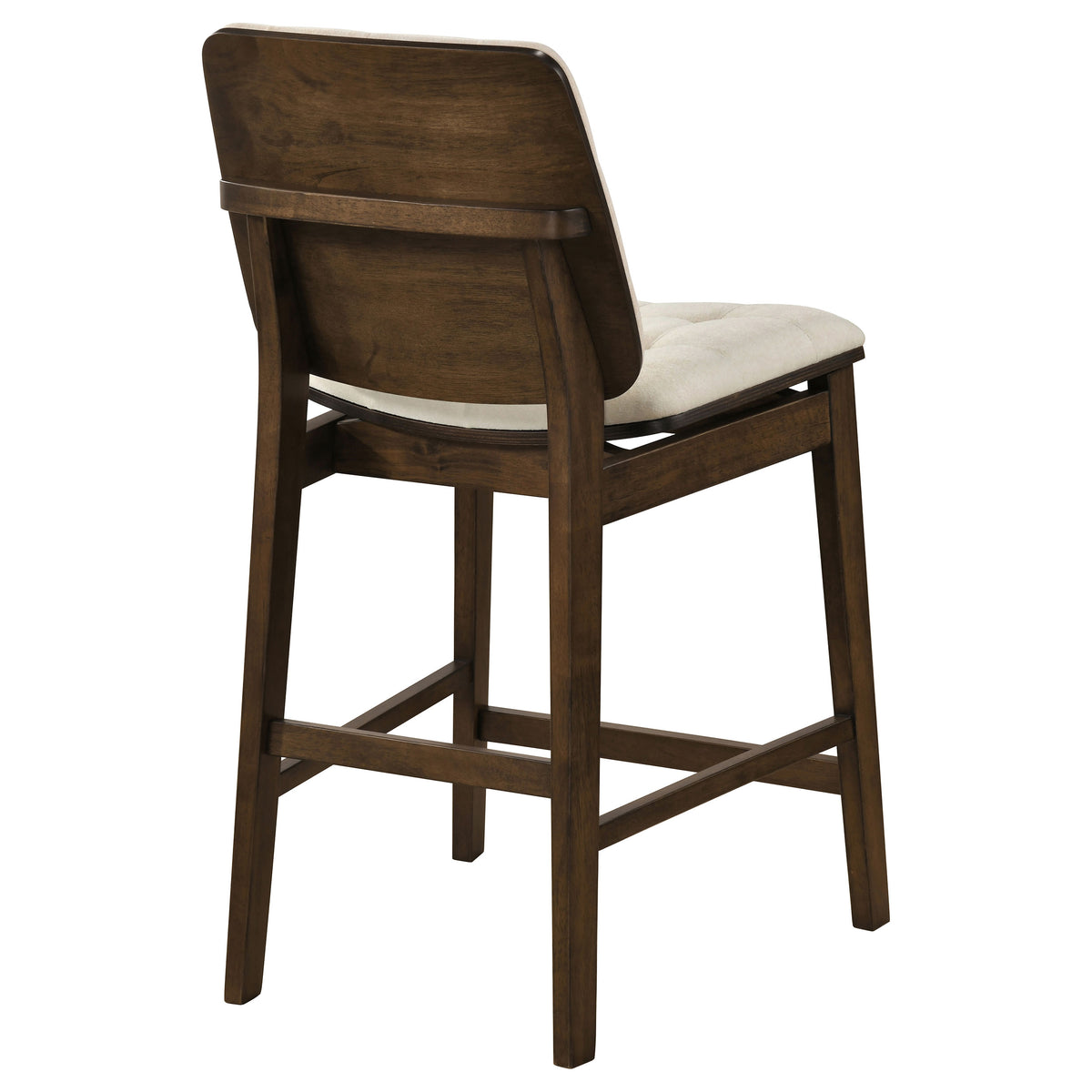 Redbridge Biscuit Tufted Counter Height Chairs (Set of 2) Cream and Walnut