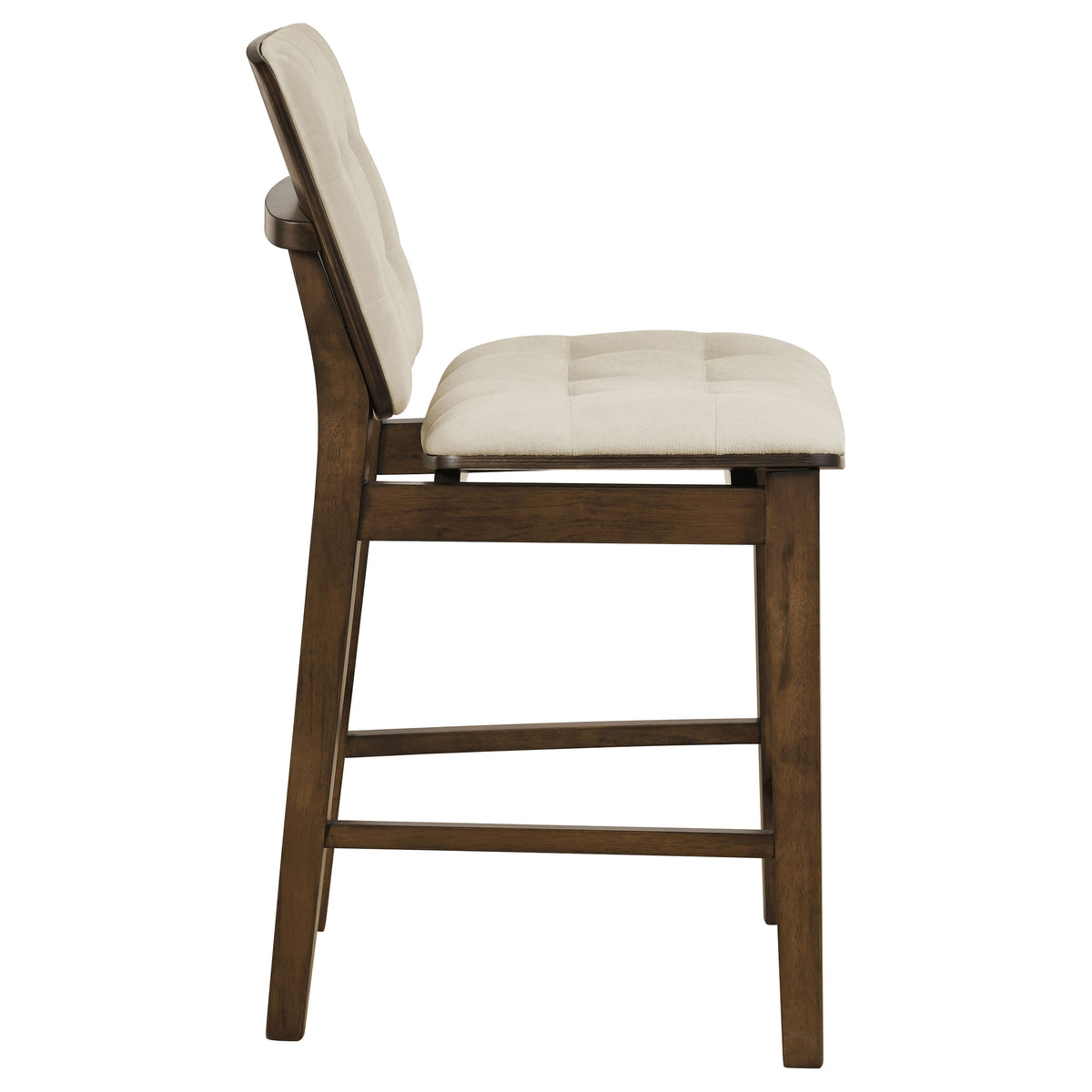 Redbridge Biscuit Tufted Counter Height Chairs (Set of 2) Cream and Walnut