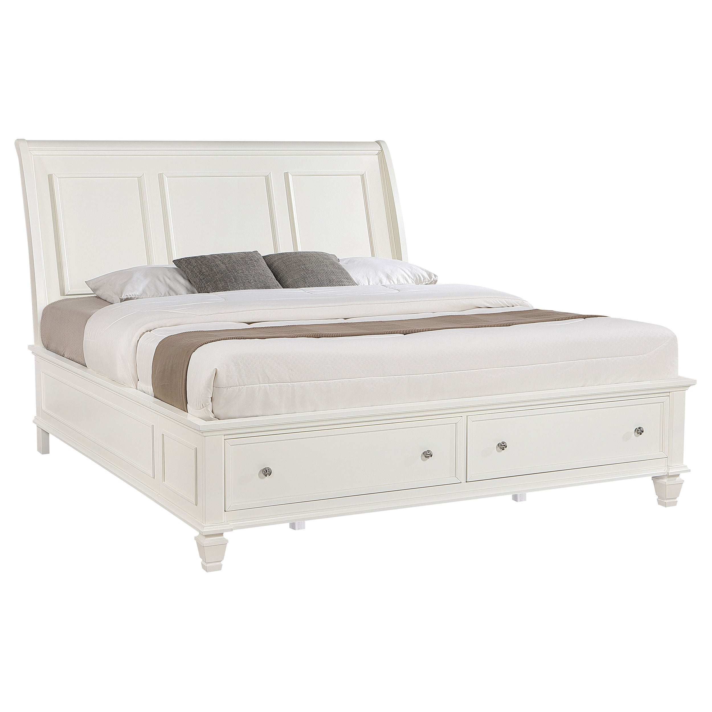 Sandy Beach Wood Panel Storage Bed