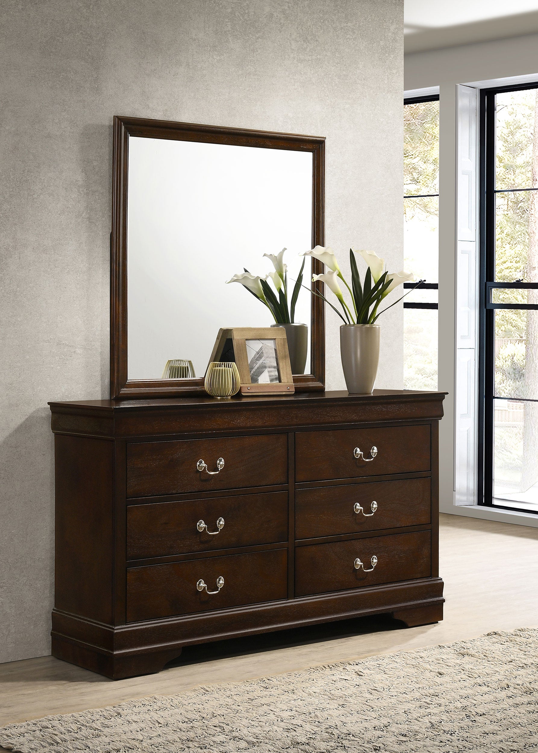 Louis Philippe Dresser with Mirror (Cappuccino)