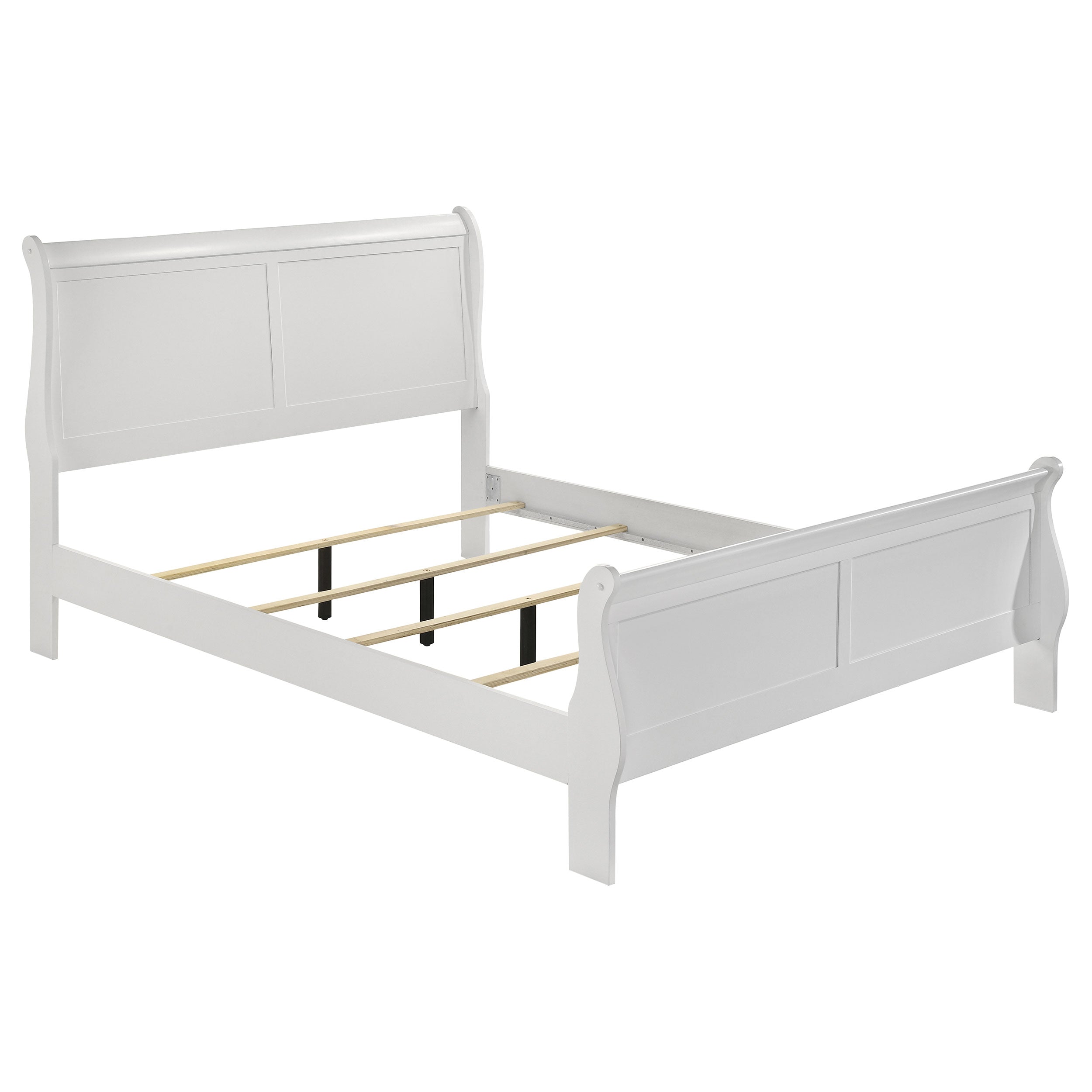 Louis Philippe Wood Eastern King Sleigh Bed White