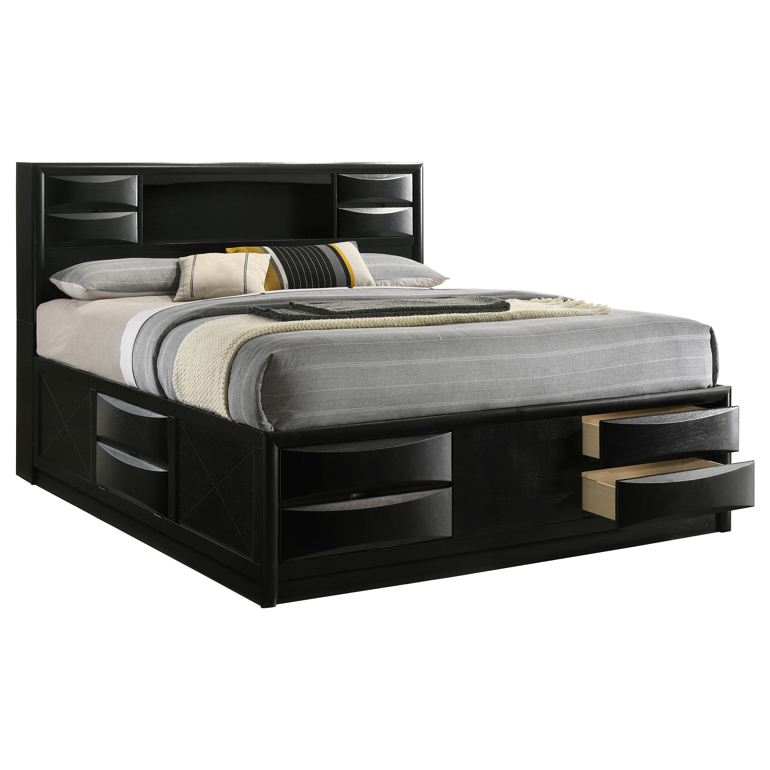 Briana Wood Bookcase Storage Bed