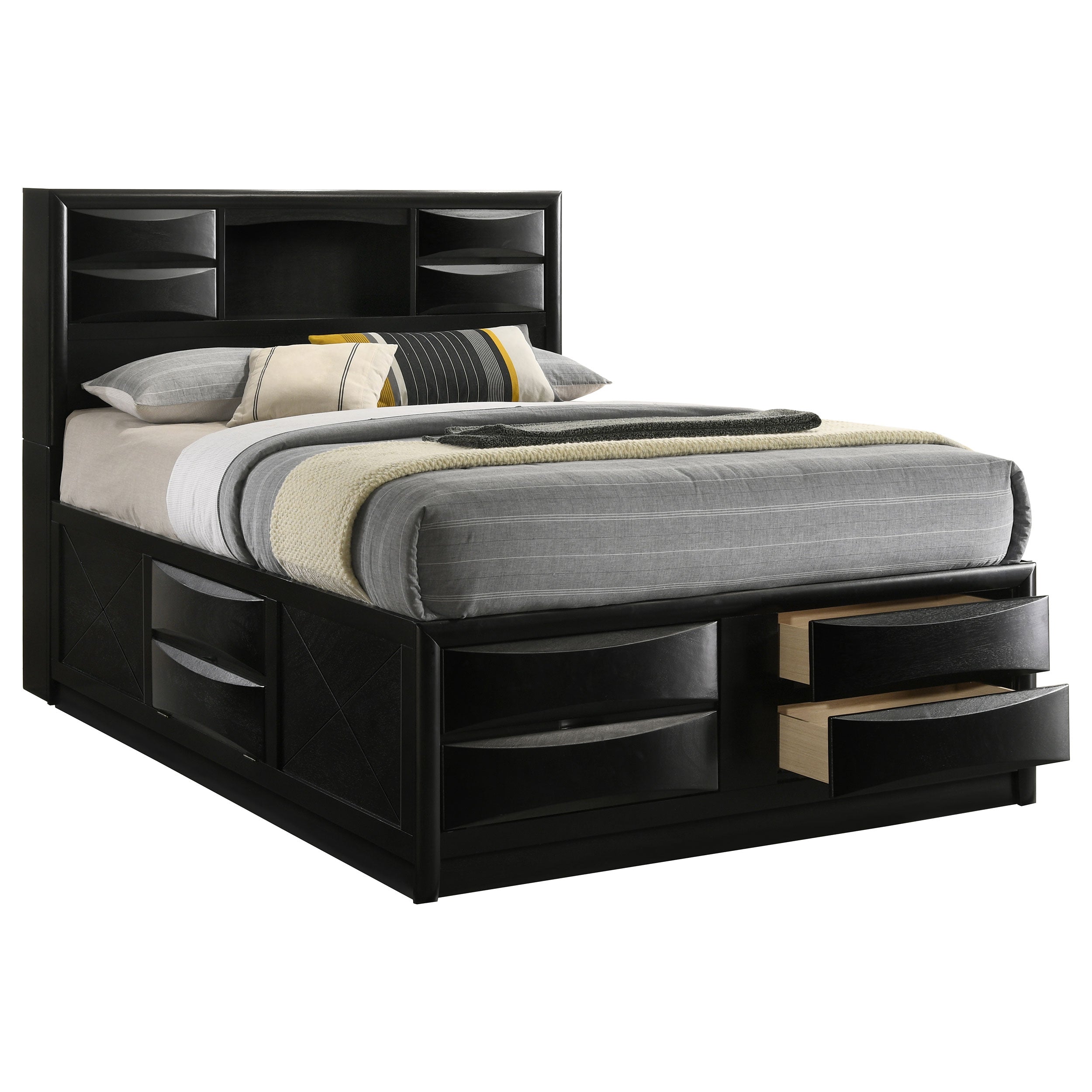 Briana Wood Bookcase Storage Bed