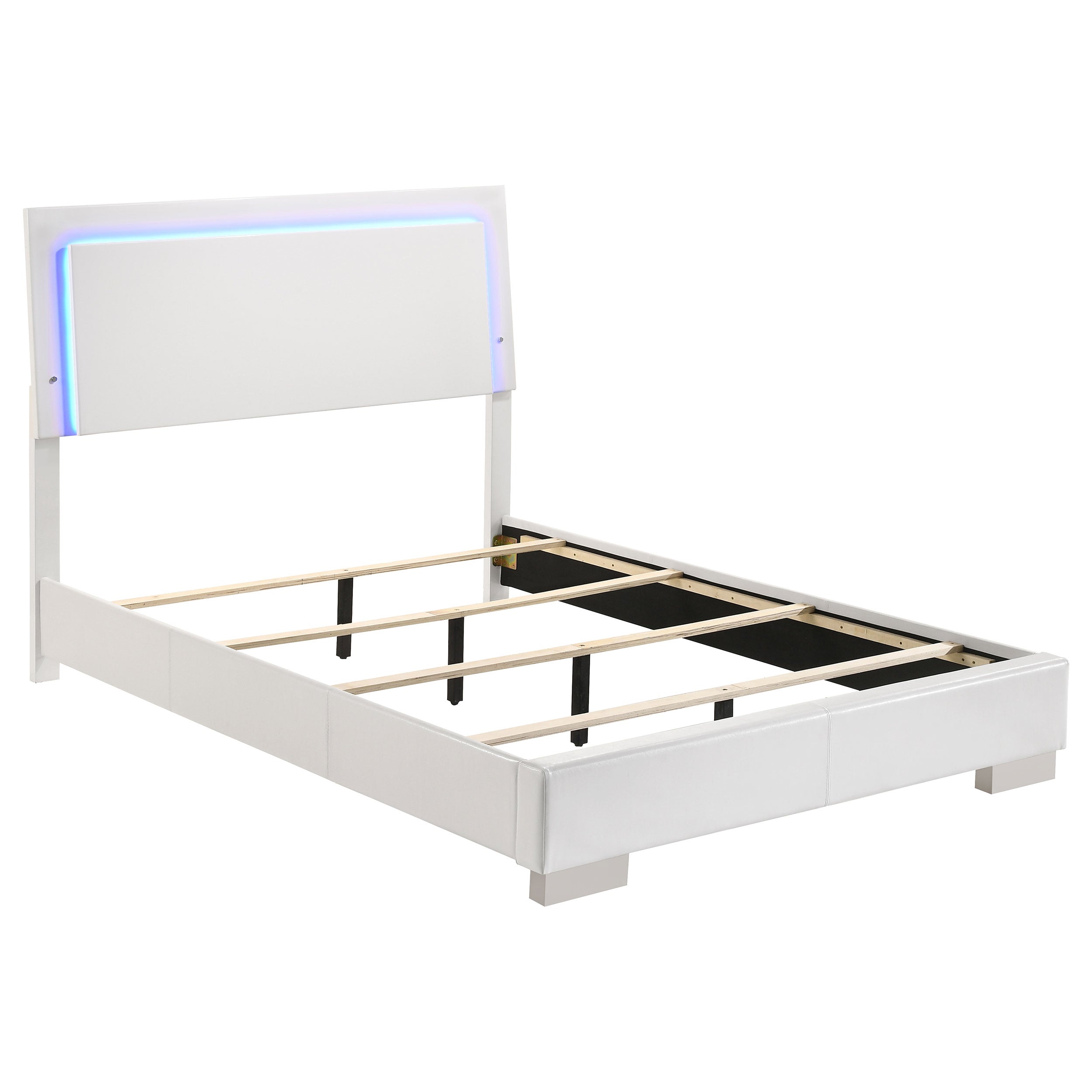 Felicity Wood LED Panel Bed