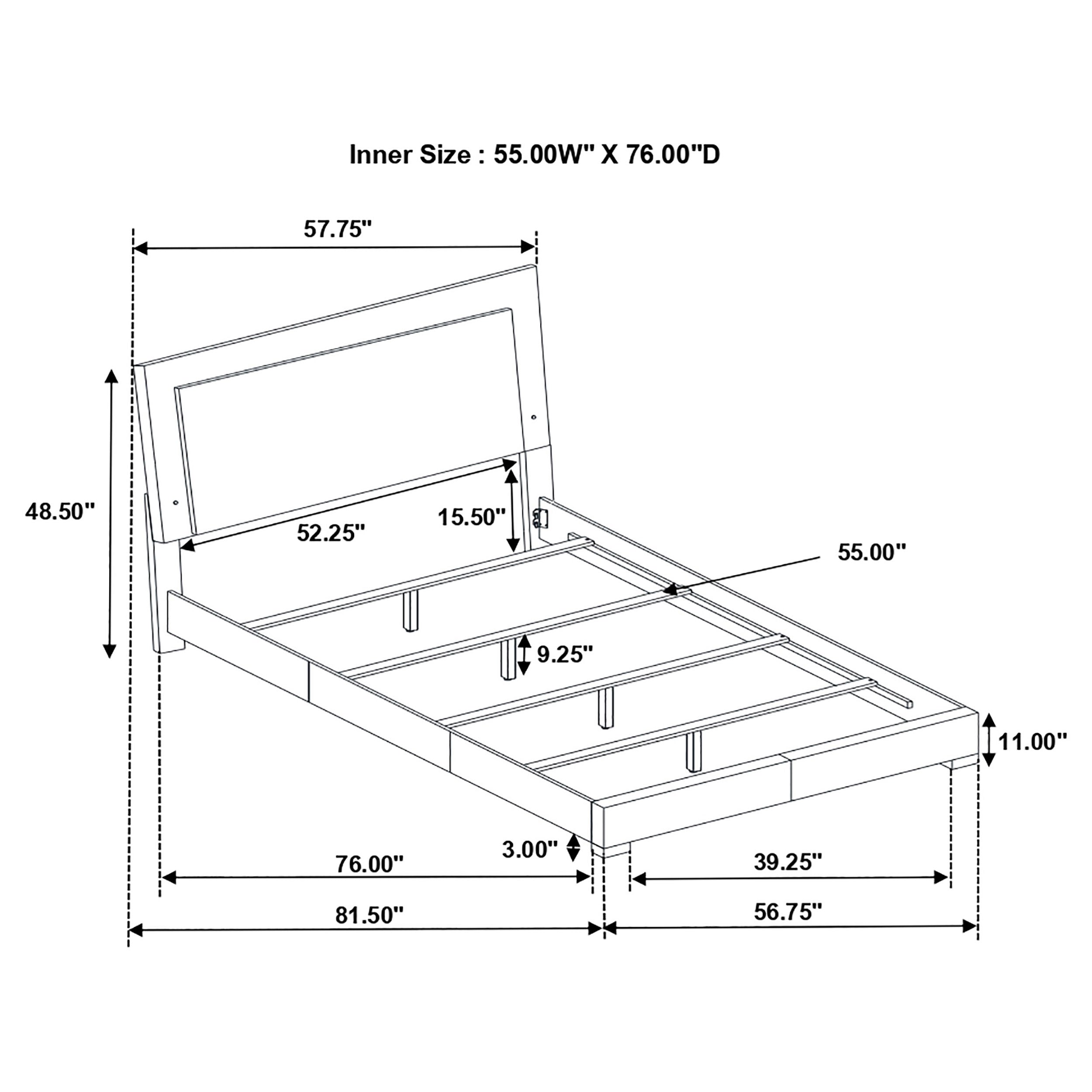 Felicity Wood LED Panel Bed