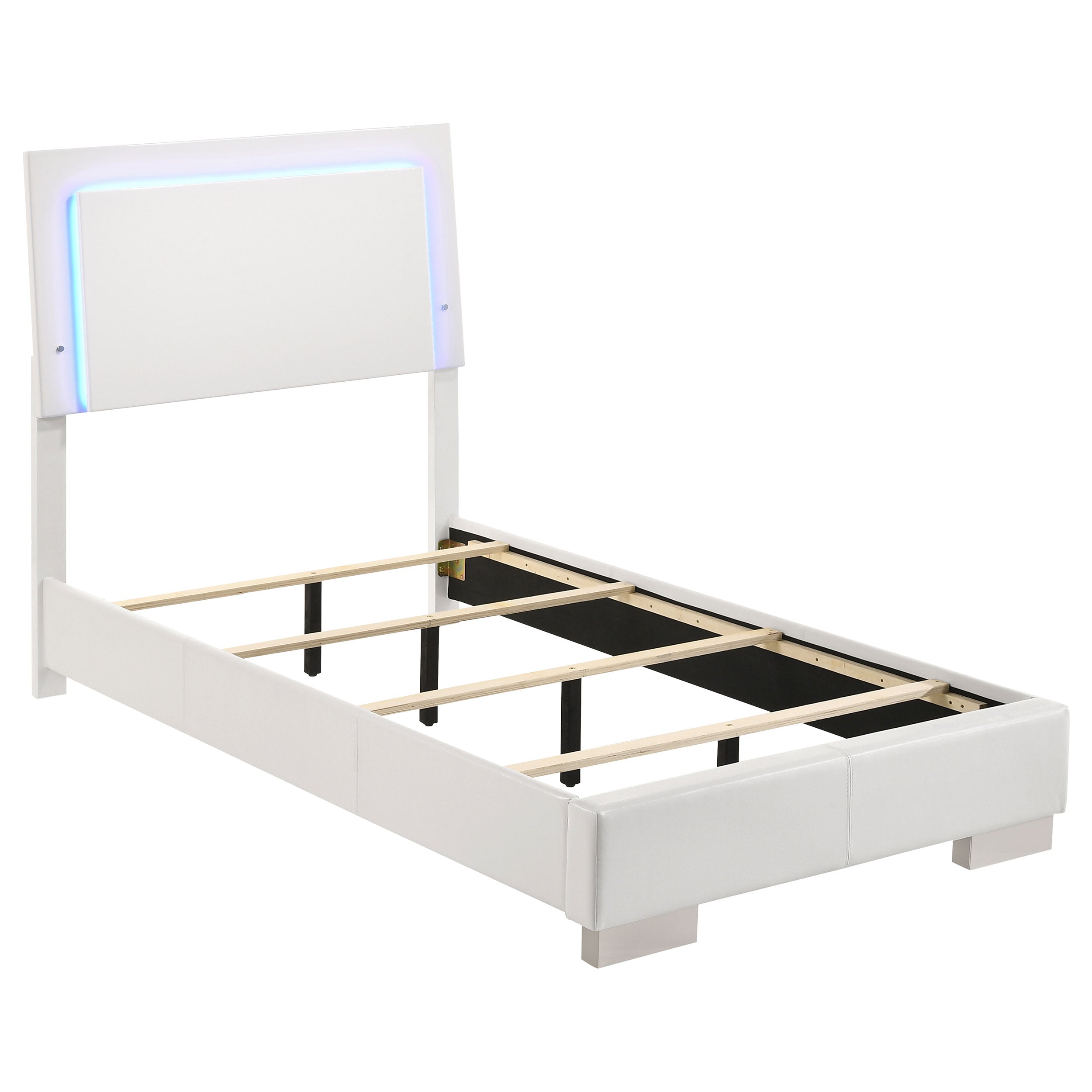 Felicity Wood LED Panel Bed