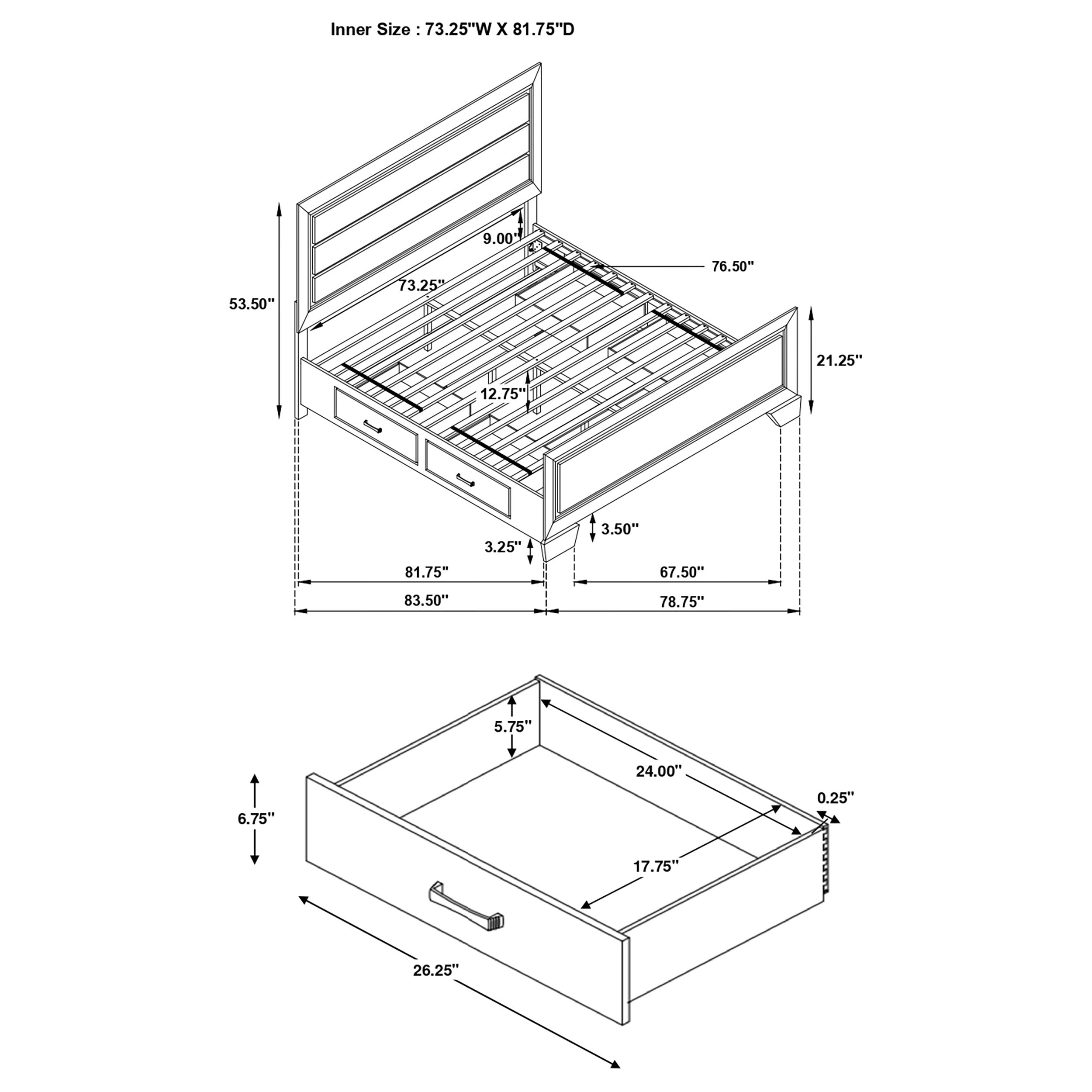 Kauffman Bedroom Set (Storage Bed)