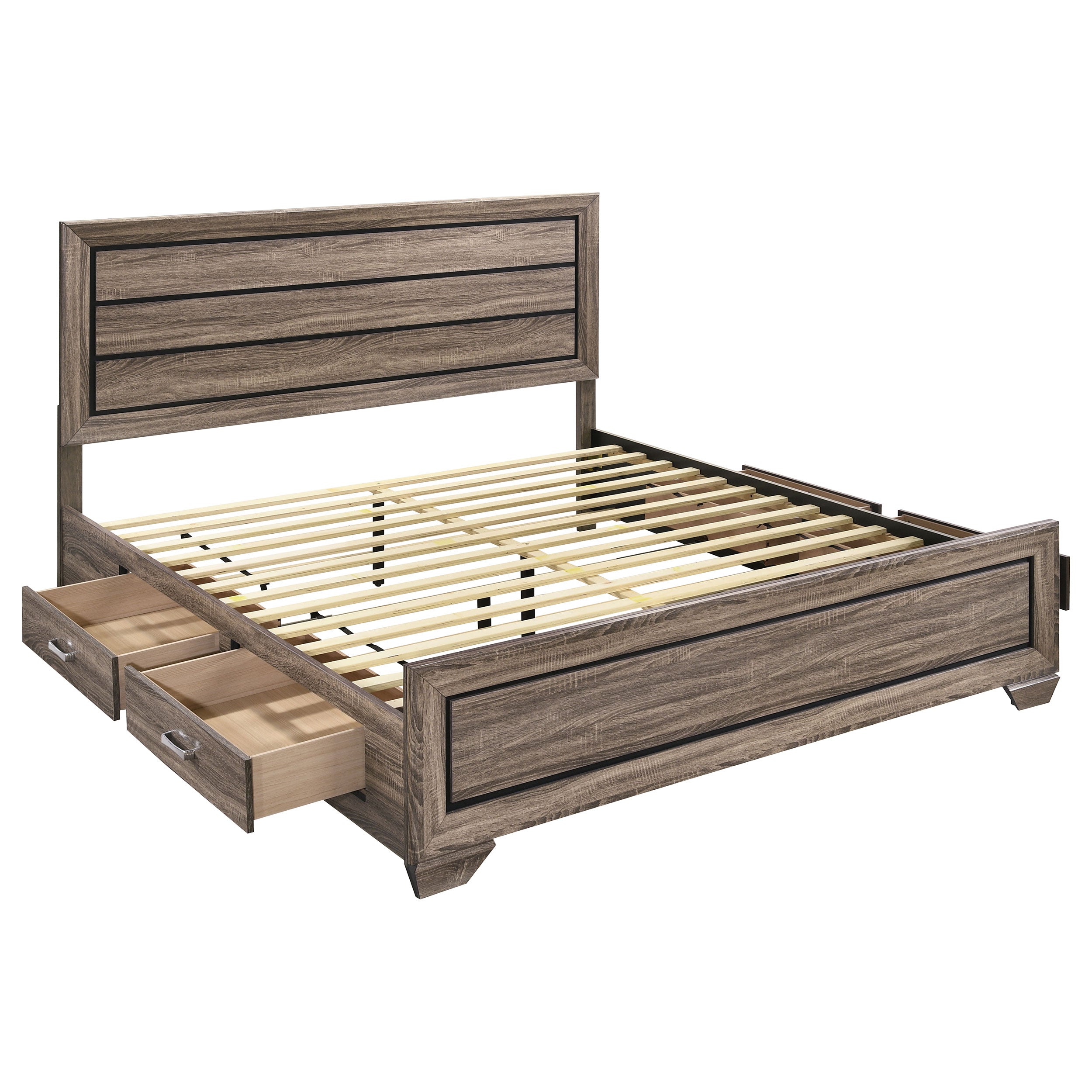 Kauffman Wood Panel Storage Bed