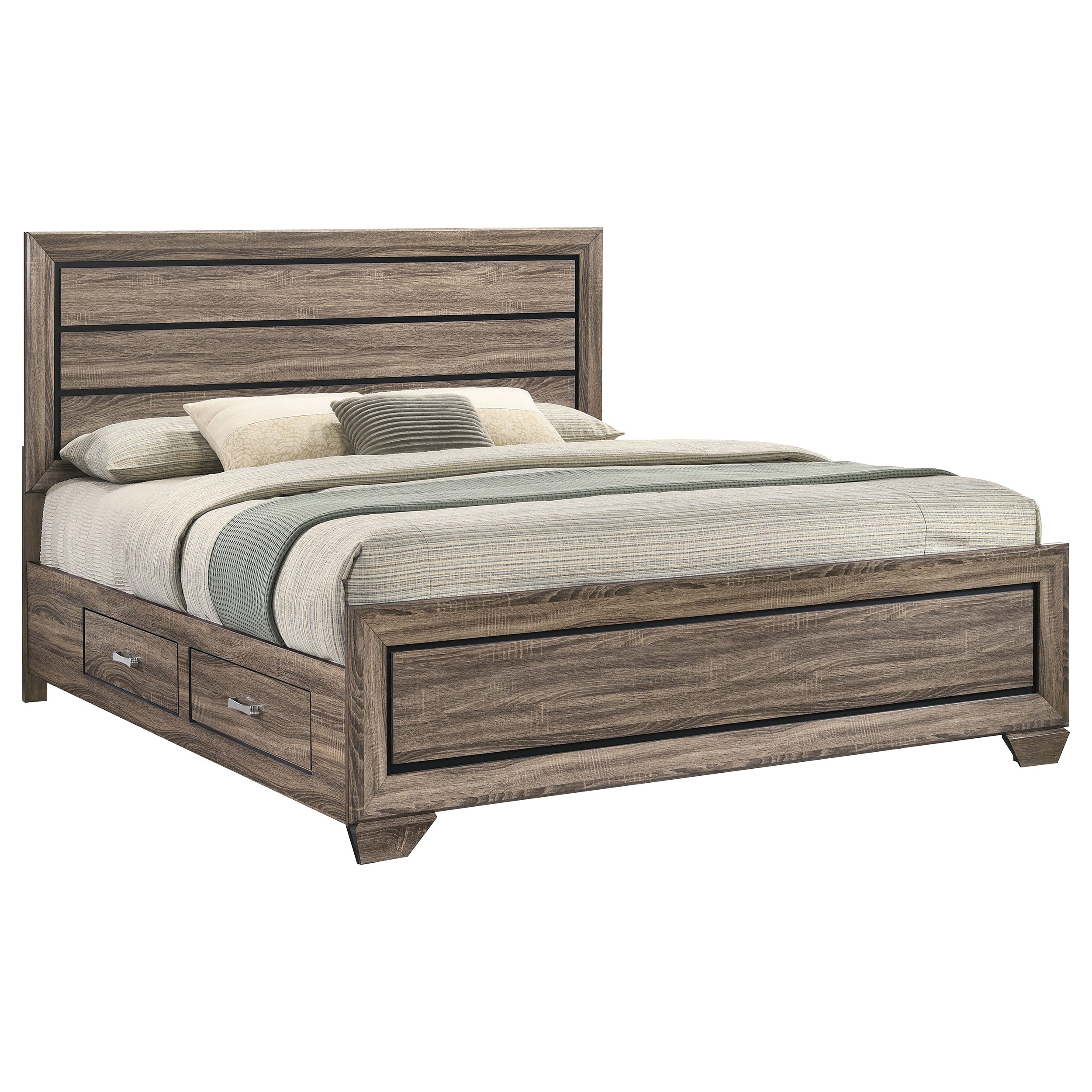 Kauffman Wood Panel Storage Bed