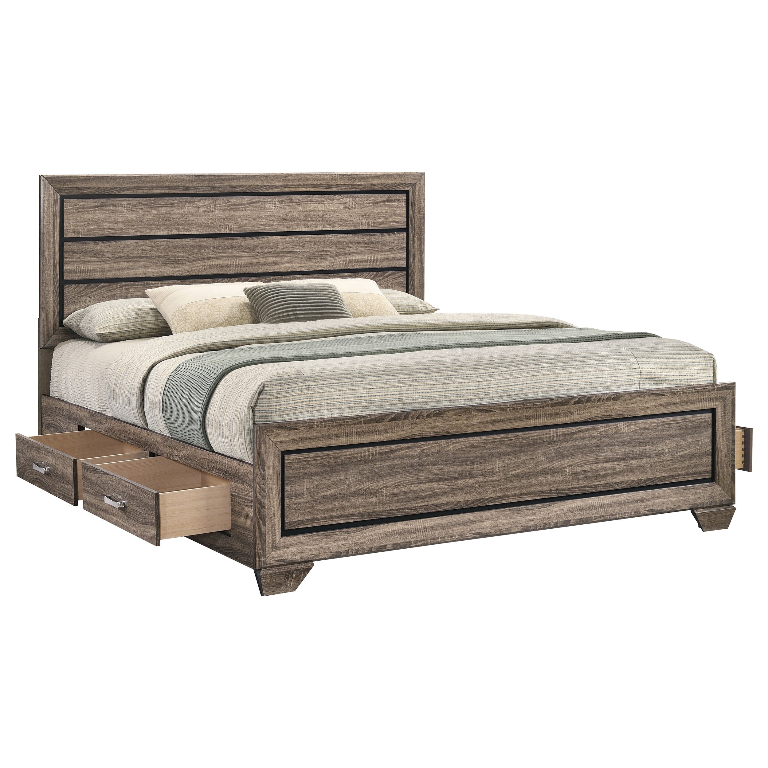 Kauffman Wood Panel Storage Bed