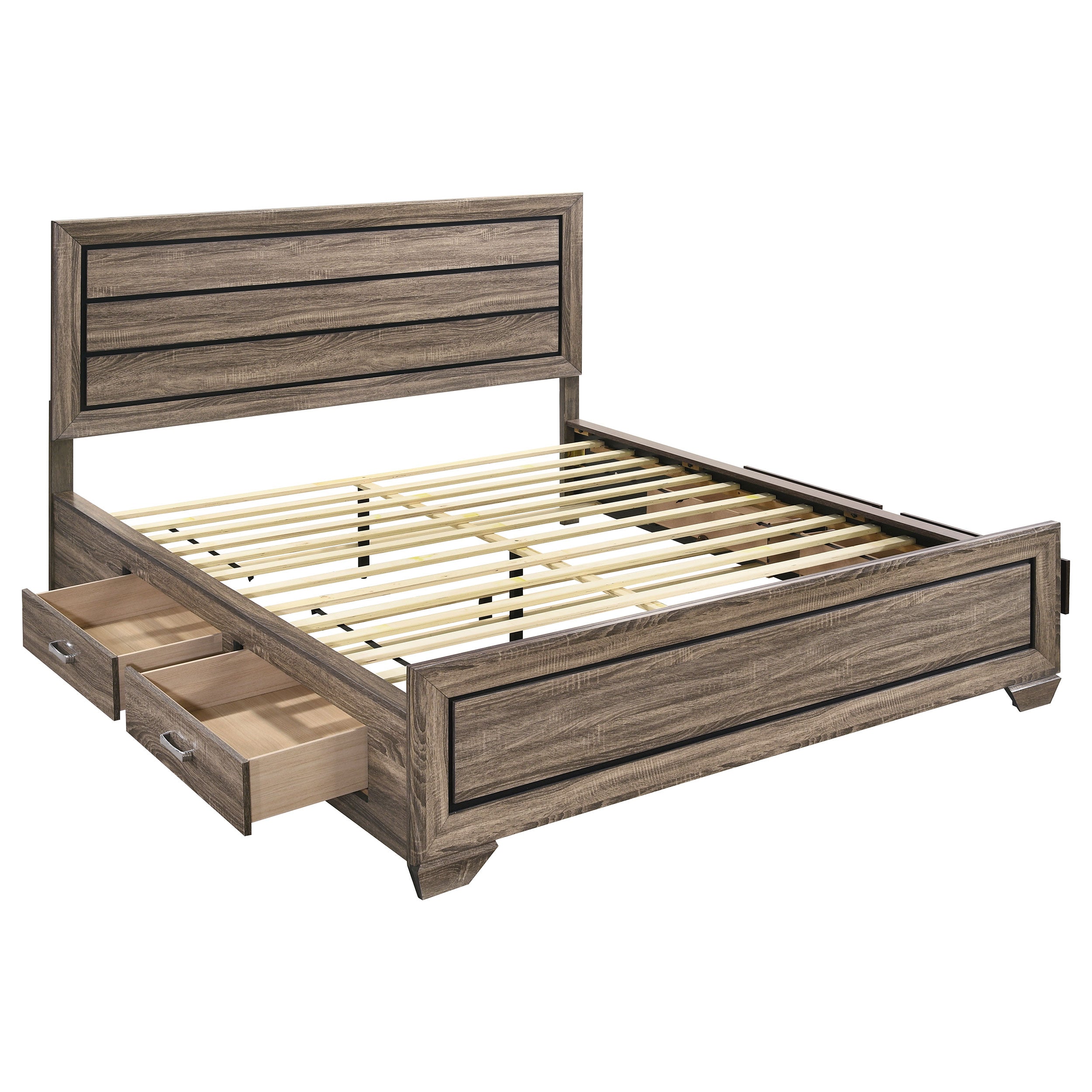 Kauffman Wood Panel Storage Bed