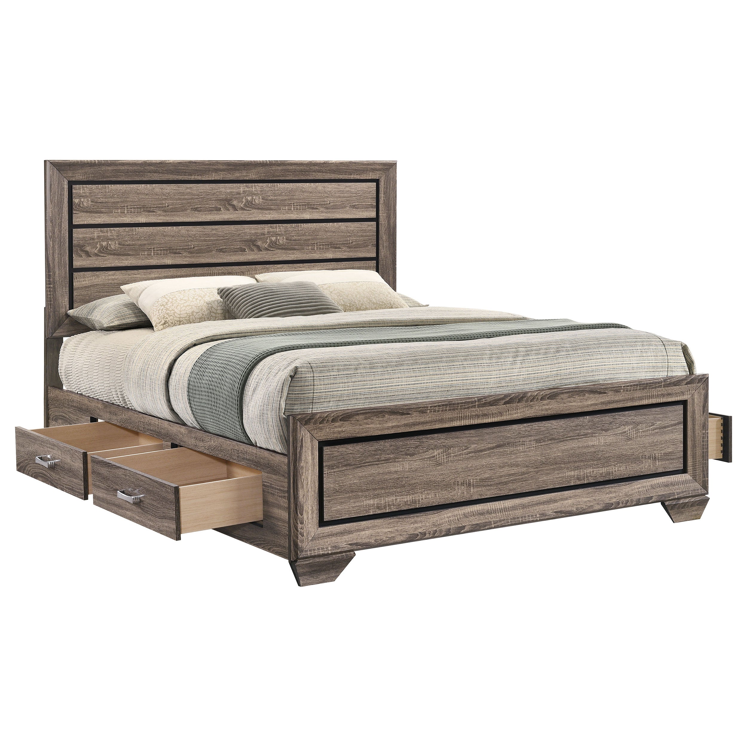 Kauffman Wood Panel Storage Bed