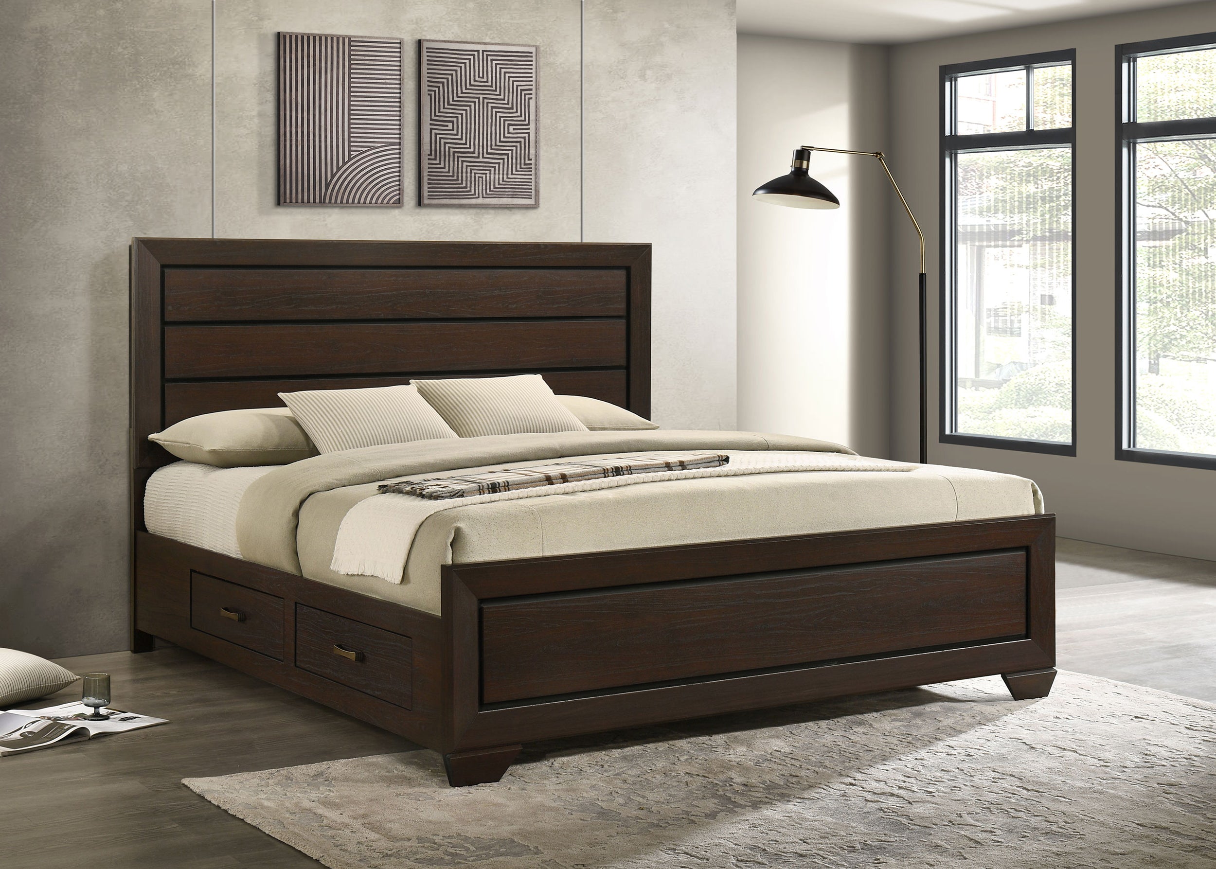 Kauffman Wood Panel Storage Bed