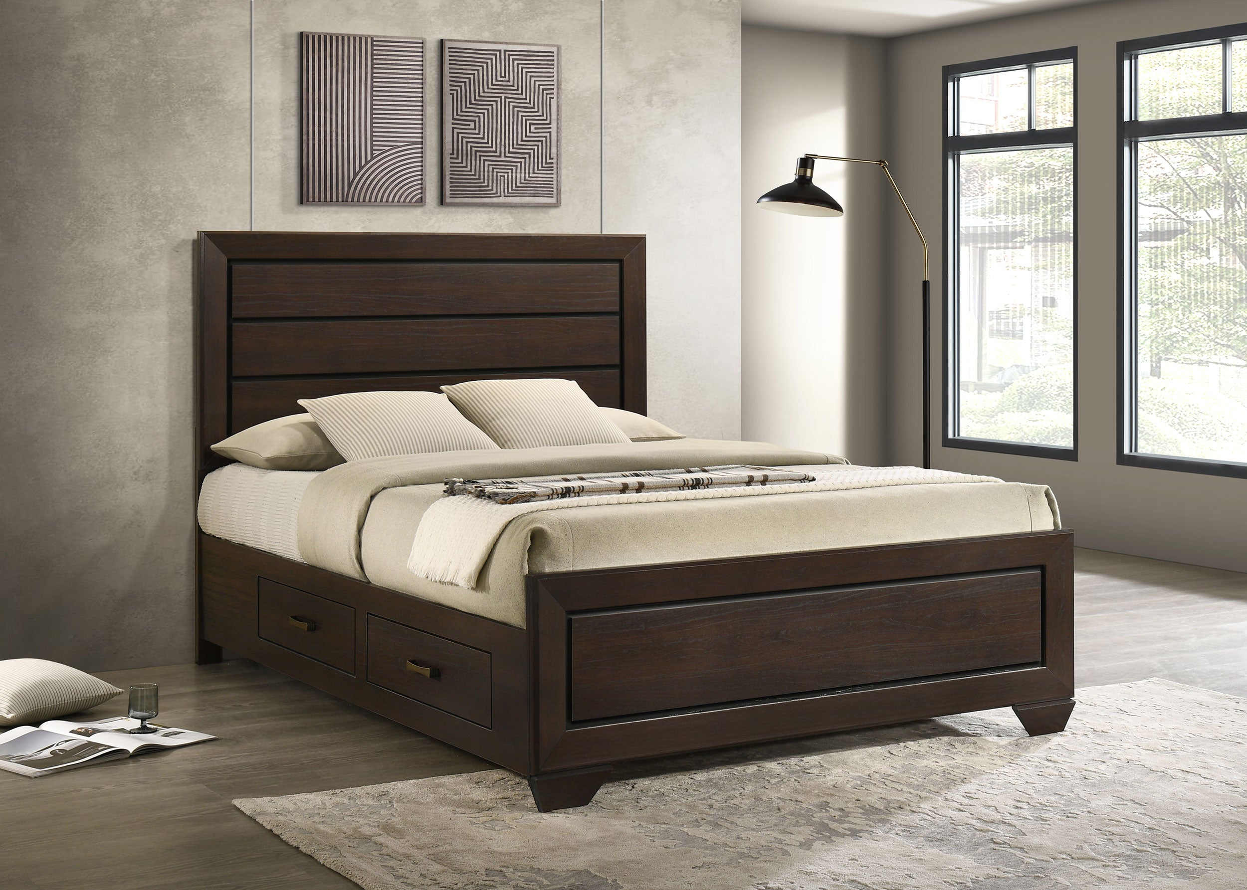 Kauffman Wood Panel Storage Bed