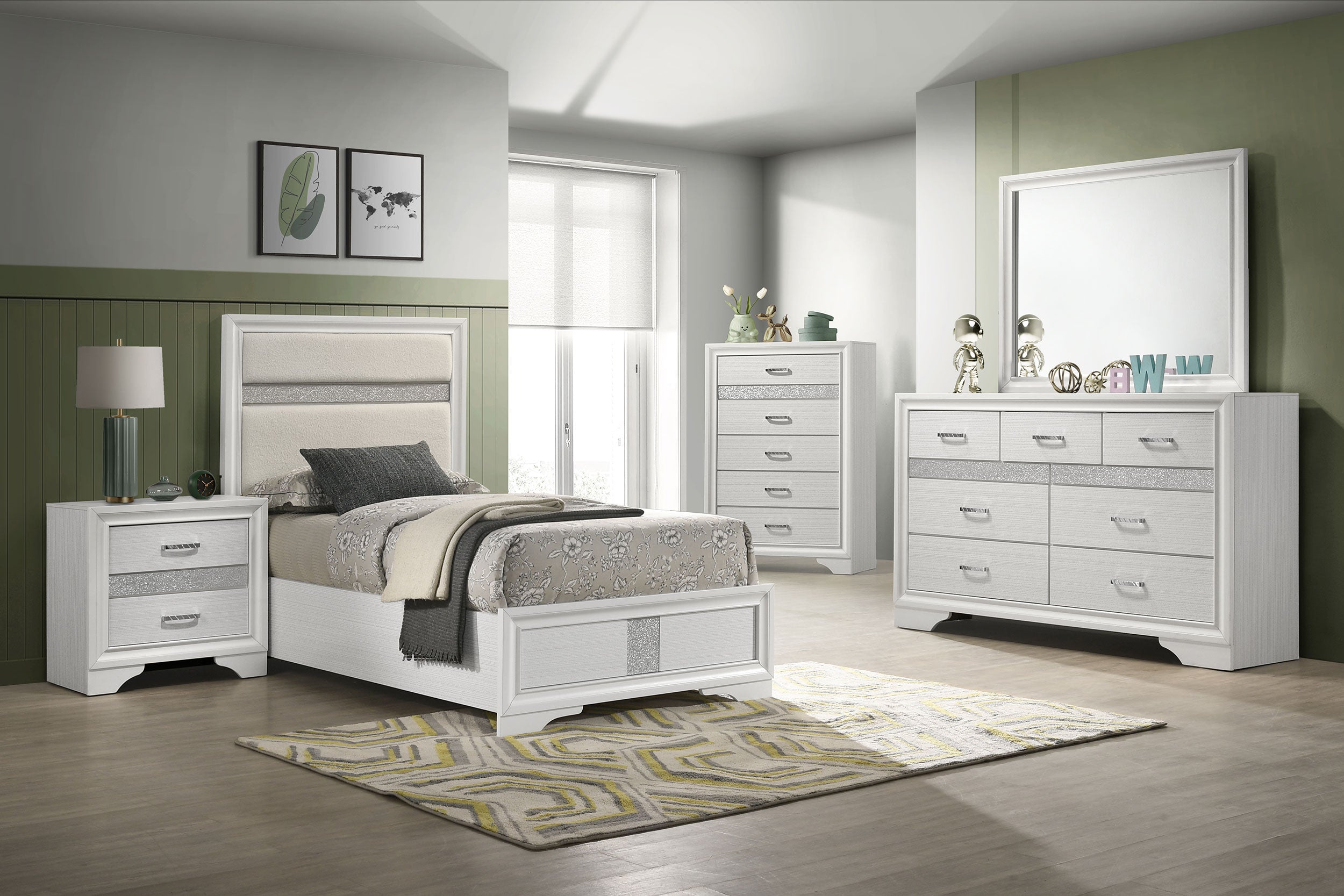 Miranda Wood Panel Bed