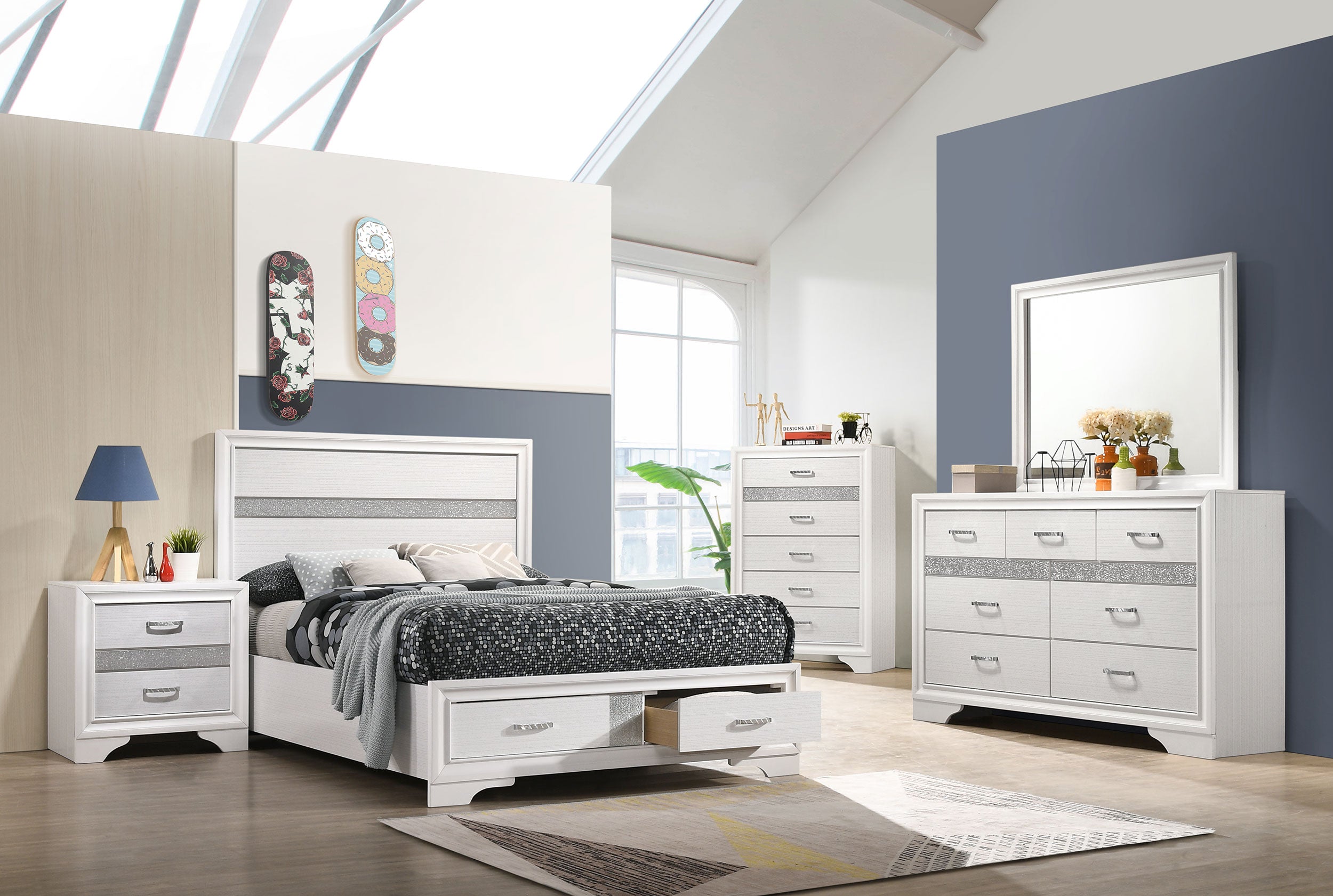Miranda Wood Panel Storage Bed