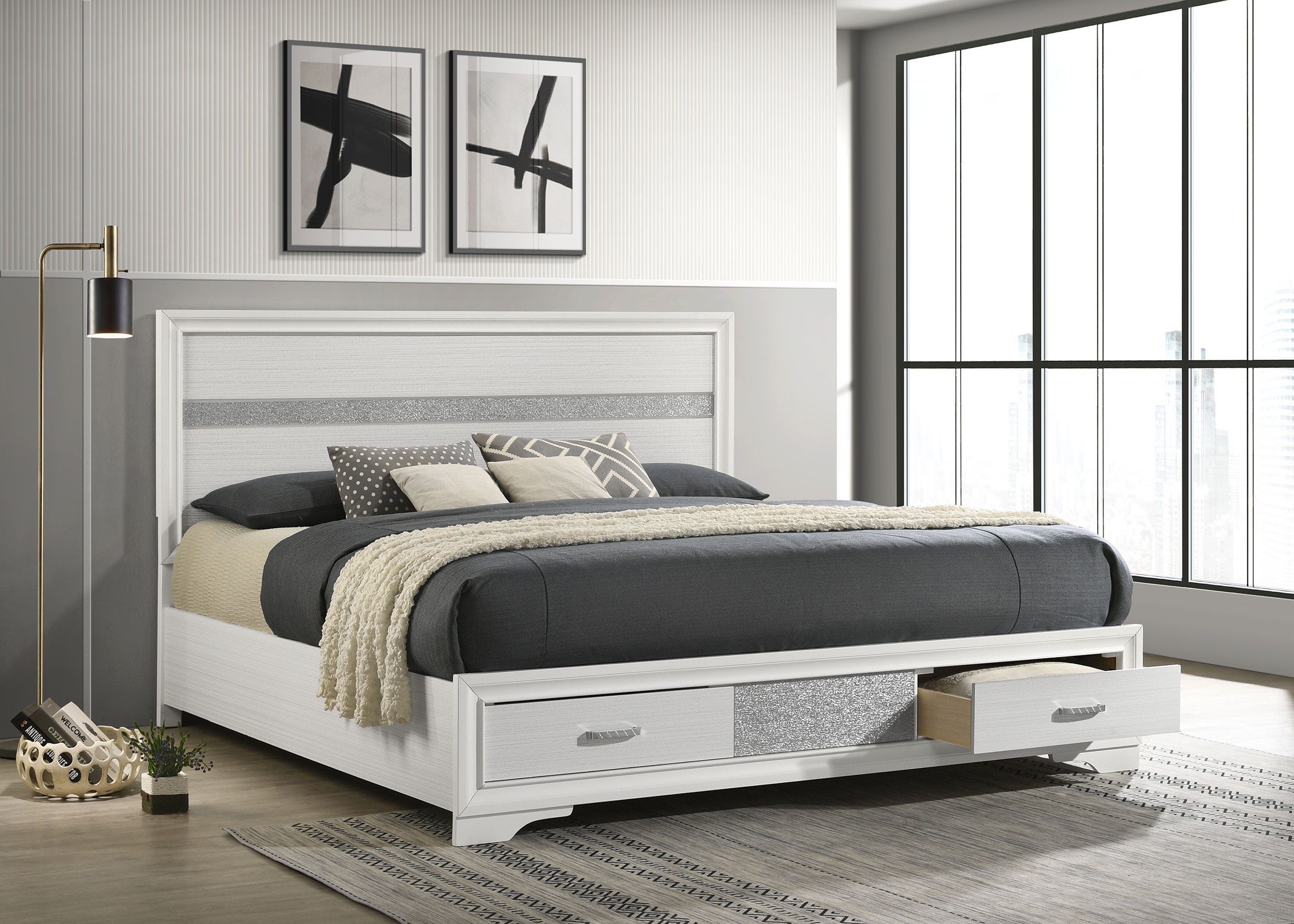 Miranda Wood Panel Storage Bed
