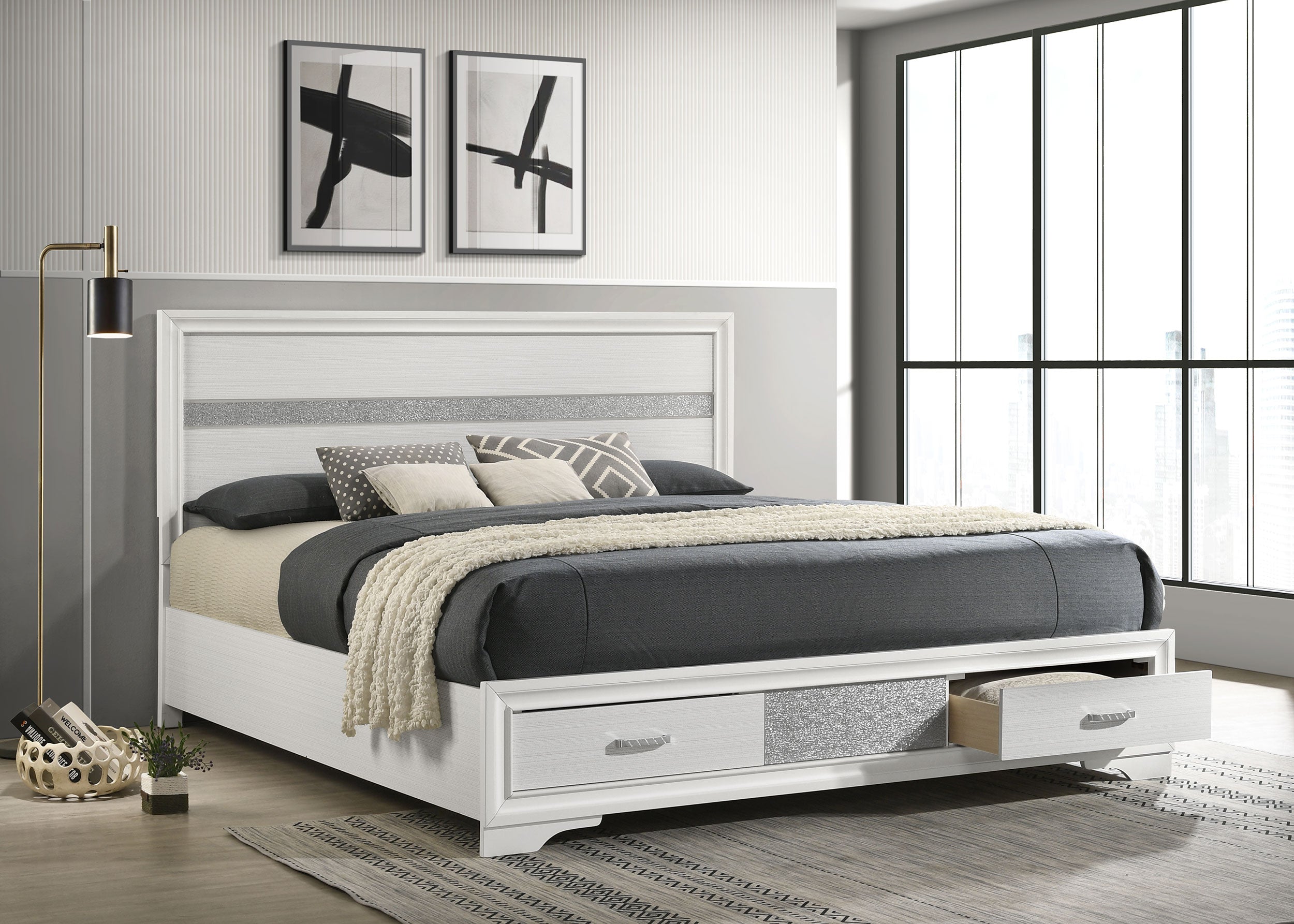 Miranda Wood Panel Storage Bed