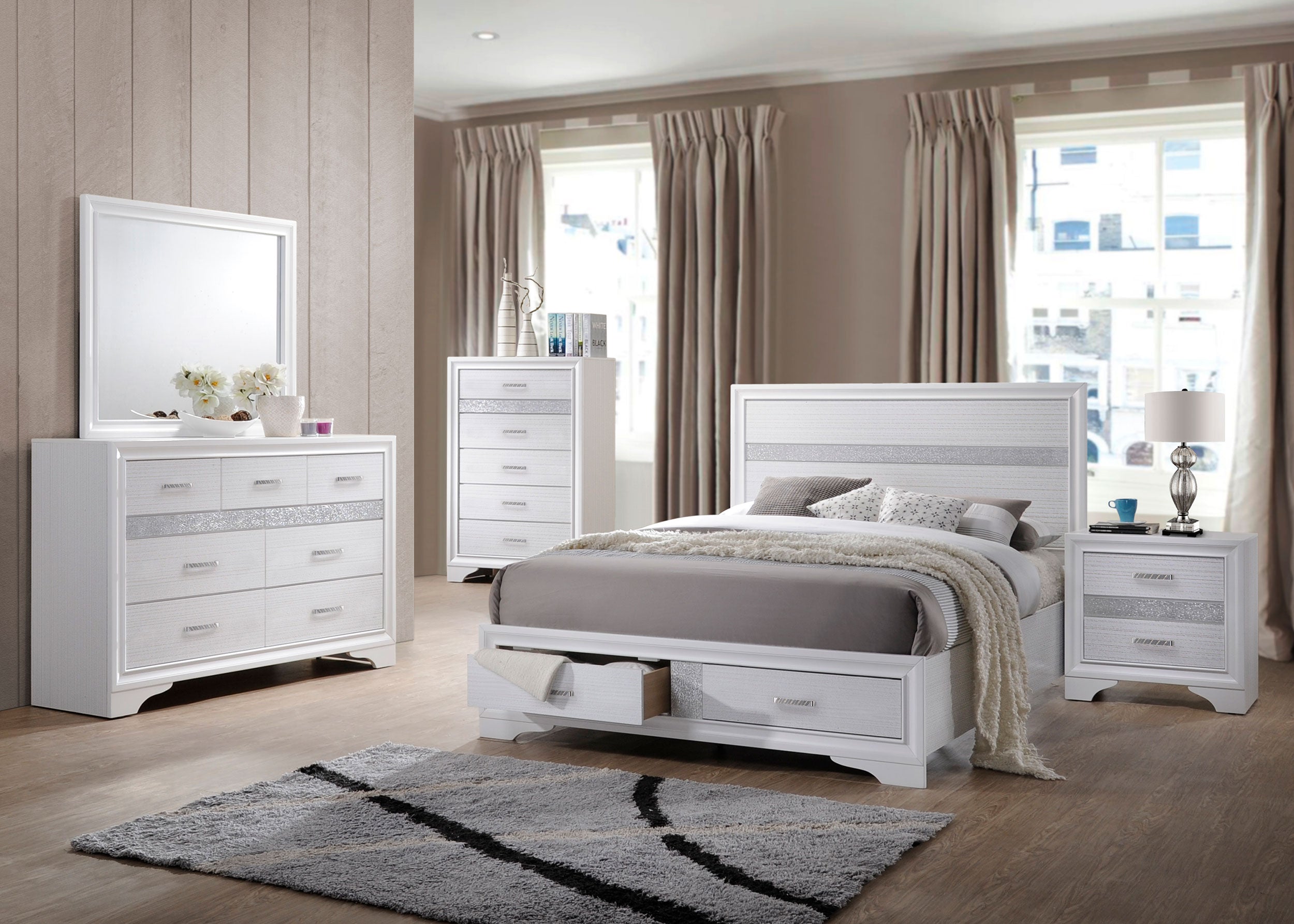 Miranda Wood Panel Storage Bed