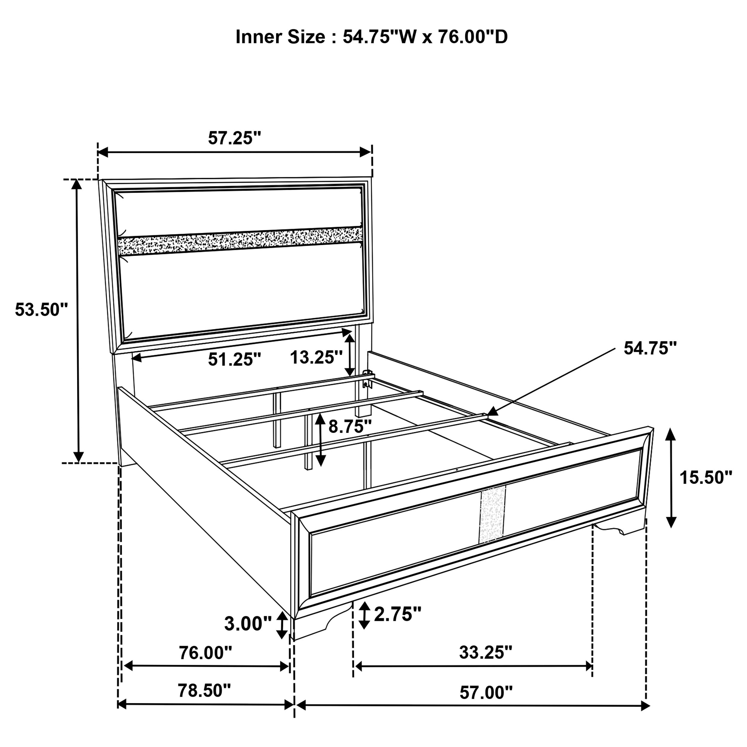 Miranda Wood Panel Bed